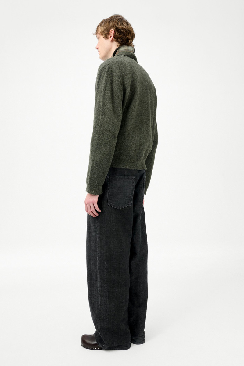 Evening Polo Moss Green Fuzzy Alpaca 5
