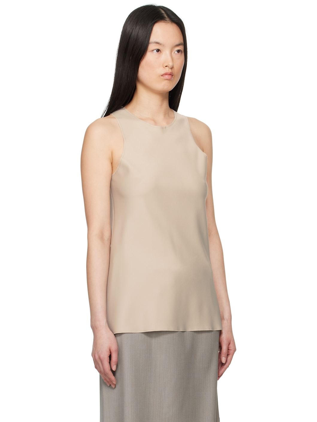 Beige No.73 Summer Wool Tank Top - 2