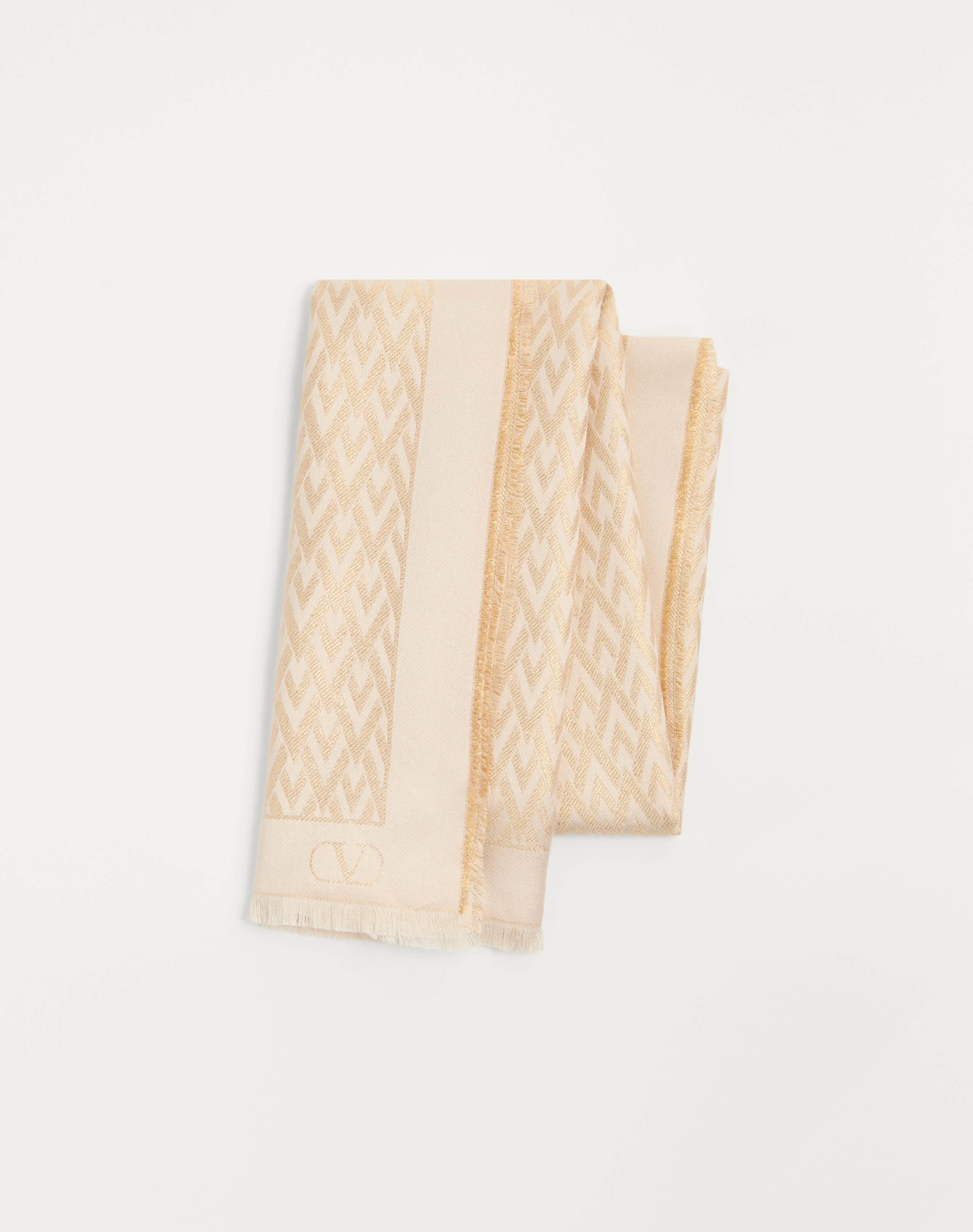 TOUTE LA V STOLE IN SILK, VISCOSE AND CASHMERE - 1