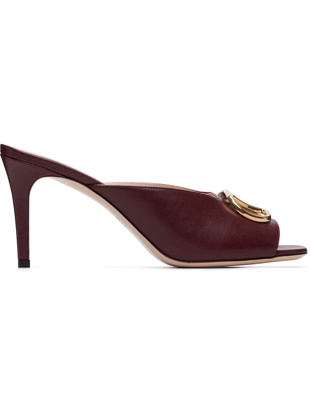 Burgundy VLogo Signature Heeled Sandals - 1