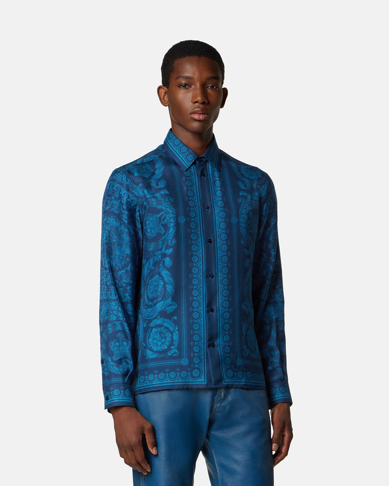 Printed Silk Twill Slim Shirt 4