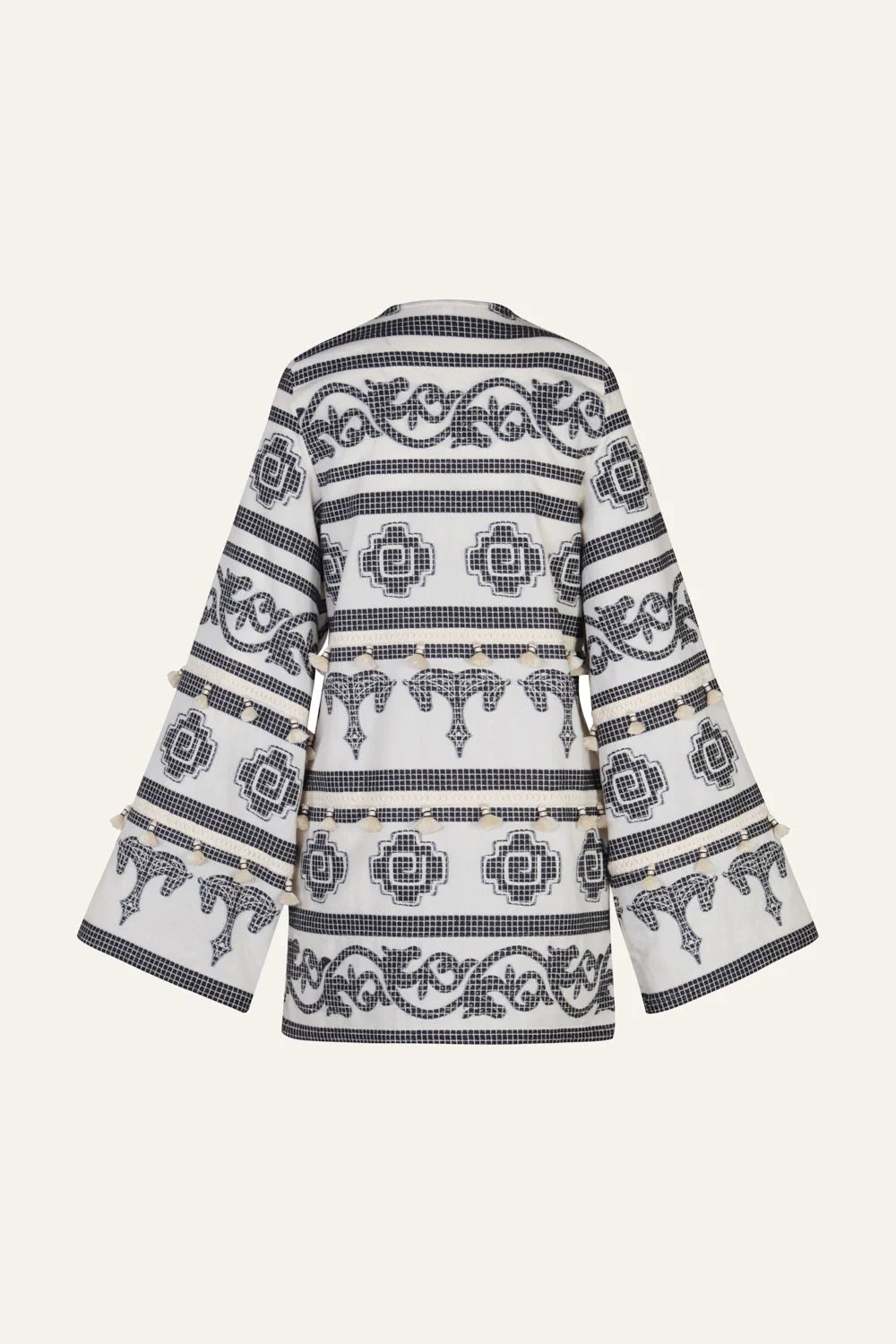 Temple Dress Ecru-Black - 3