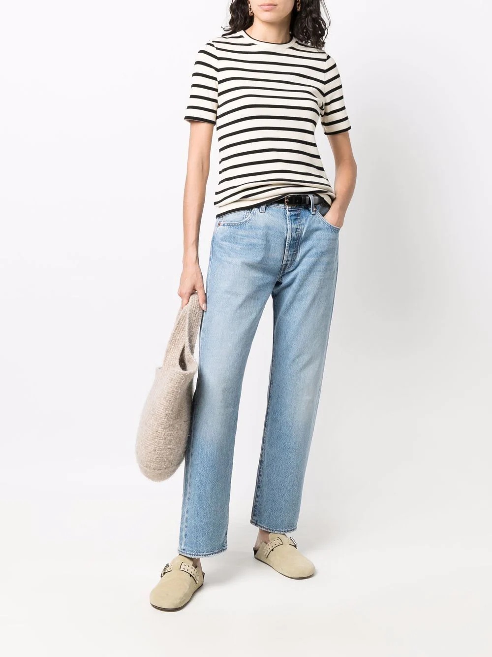 straight-leg light-wash jeans - 3