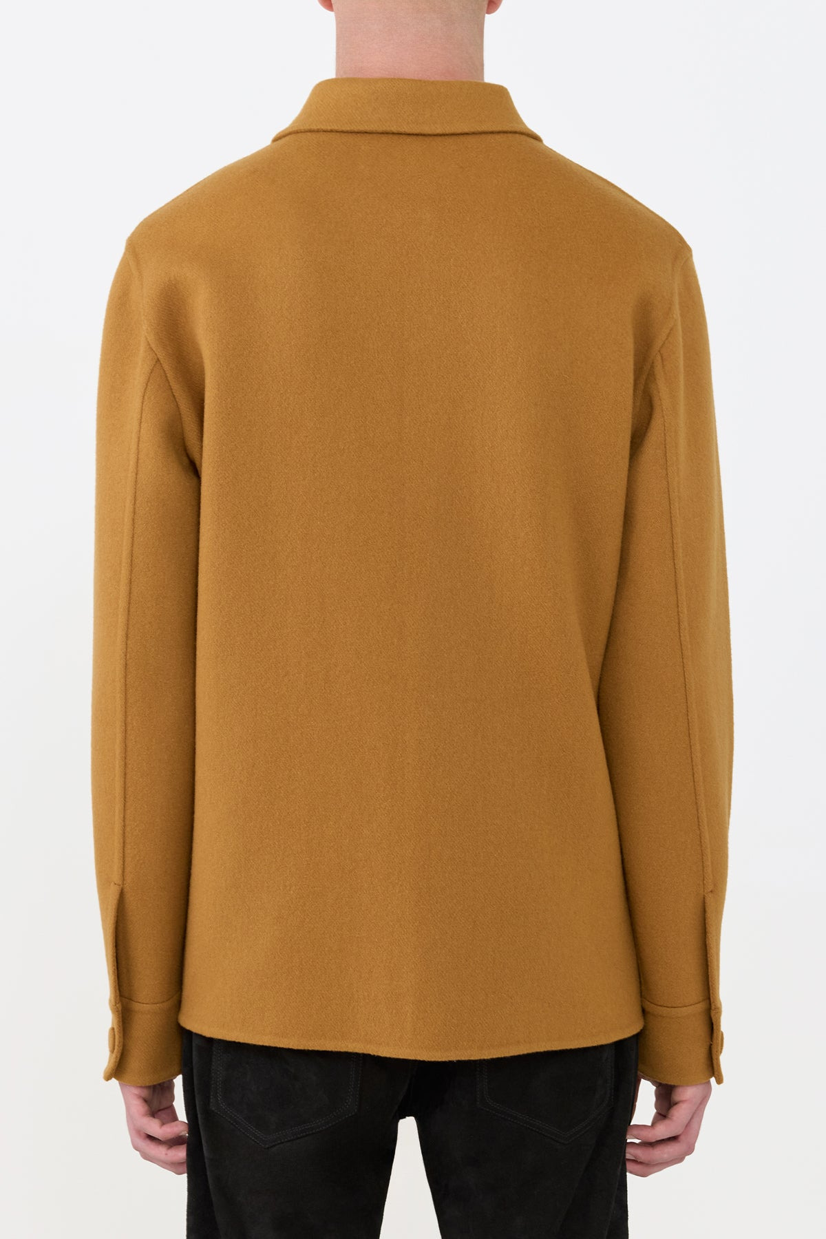 Ulu Chore Jacket in Yellow Ochre Double-Face Recycled Cashmere - 4