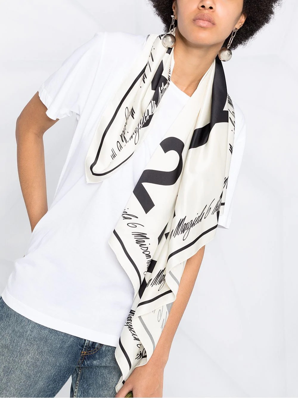 scarf detail T-shirt - 5