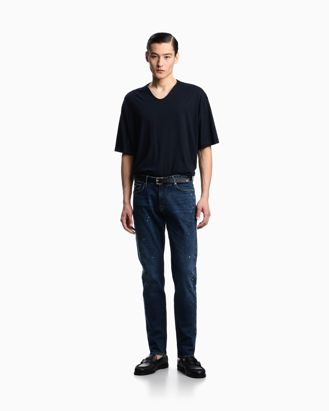 J06 SLIM-FIT DENIM JEANS WITH VINYL SPOTS - 2