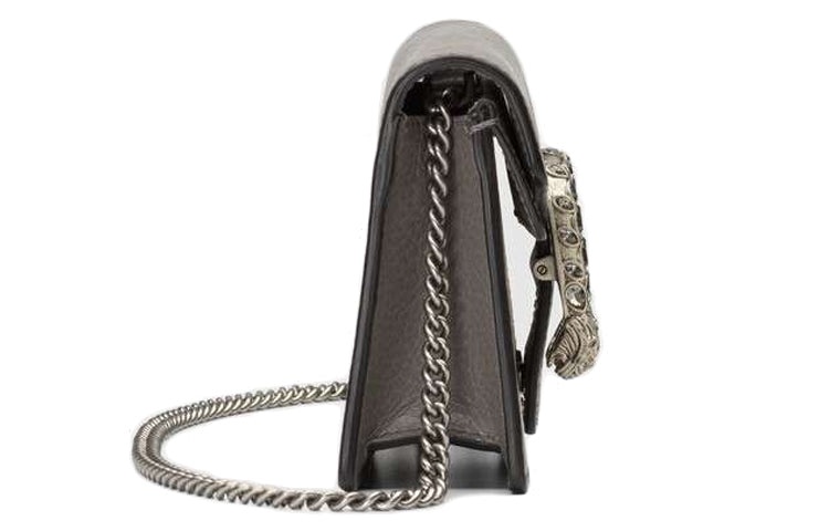 (WMNS) Gucci Dionysus Tiger Head Leather Chain Shoulder Messenger Bag Mini Gray Classic 476432-CAOGN - 4