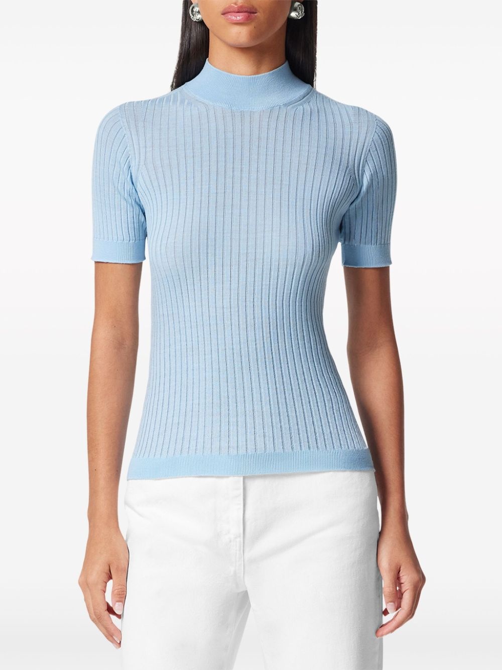 ribbed-knit wool top - 3