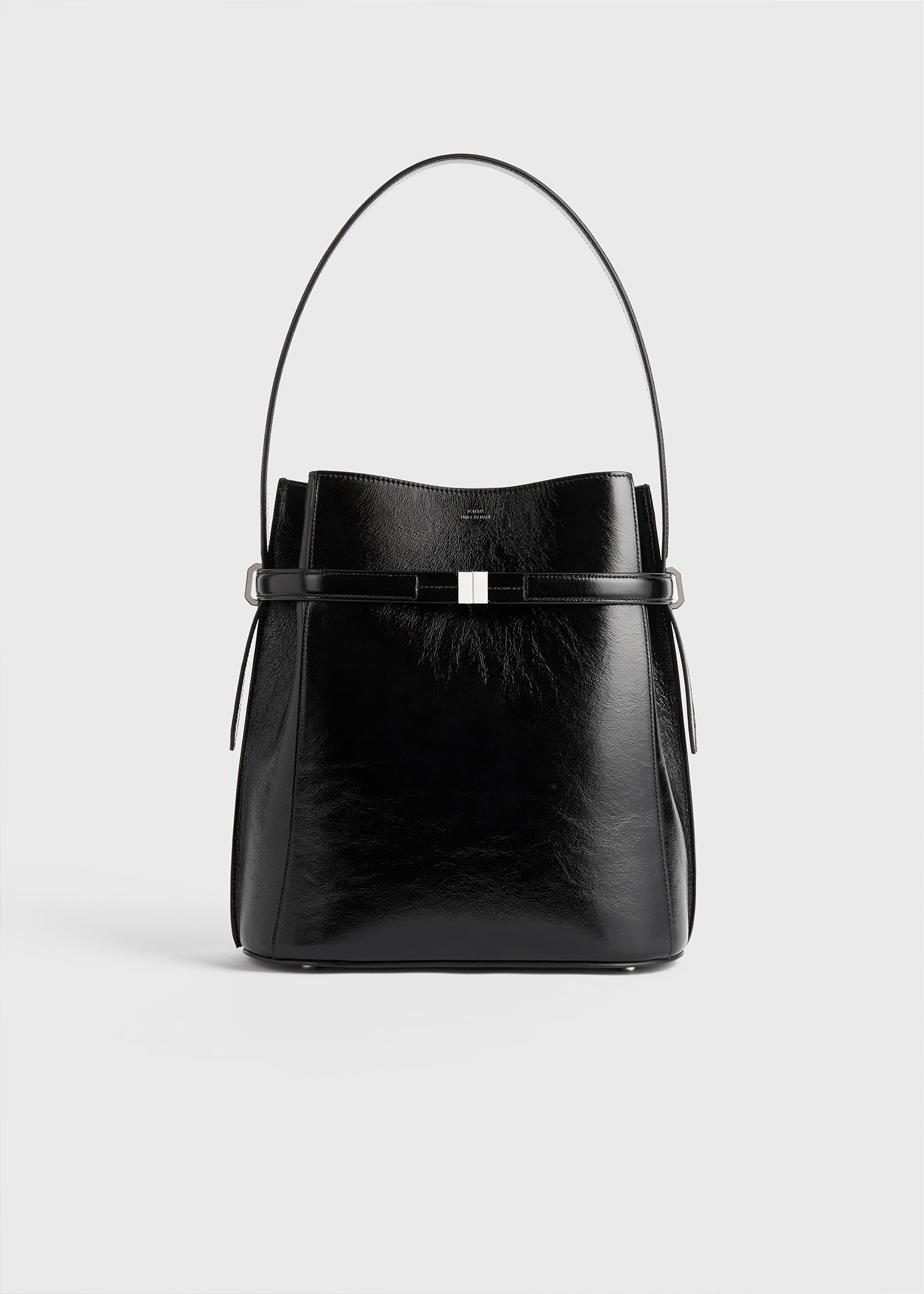 Belted Naplack bucket bag black - 9