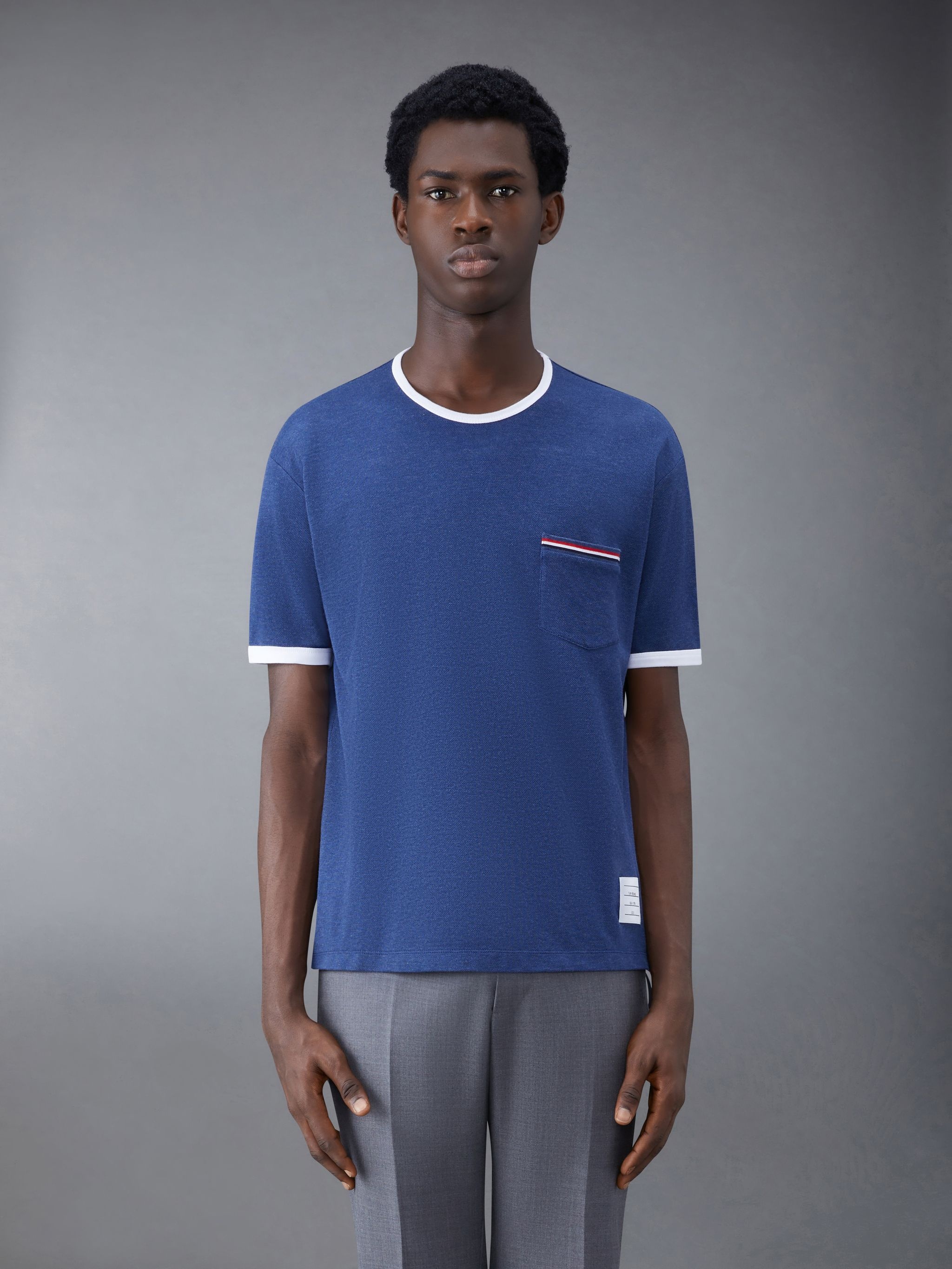 Solid Fine Pique Oversized Short Sleeve Pocket Tee - 1