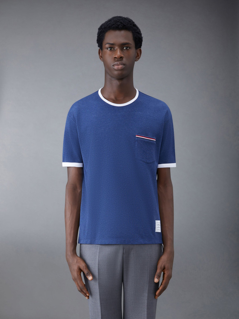 Solid Fine Pique Oversized Short Sleeve Pocket Tee 1