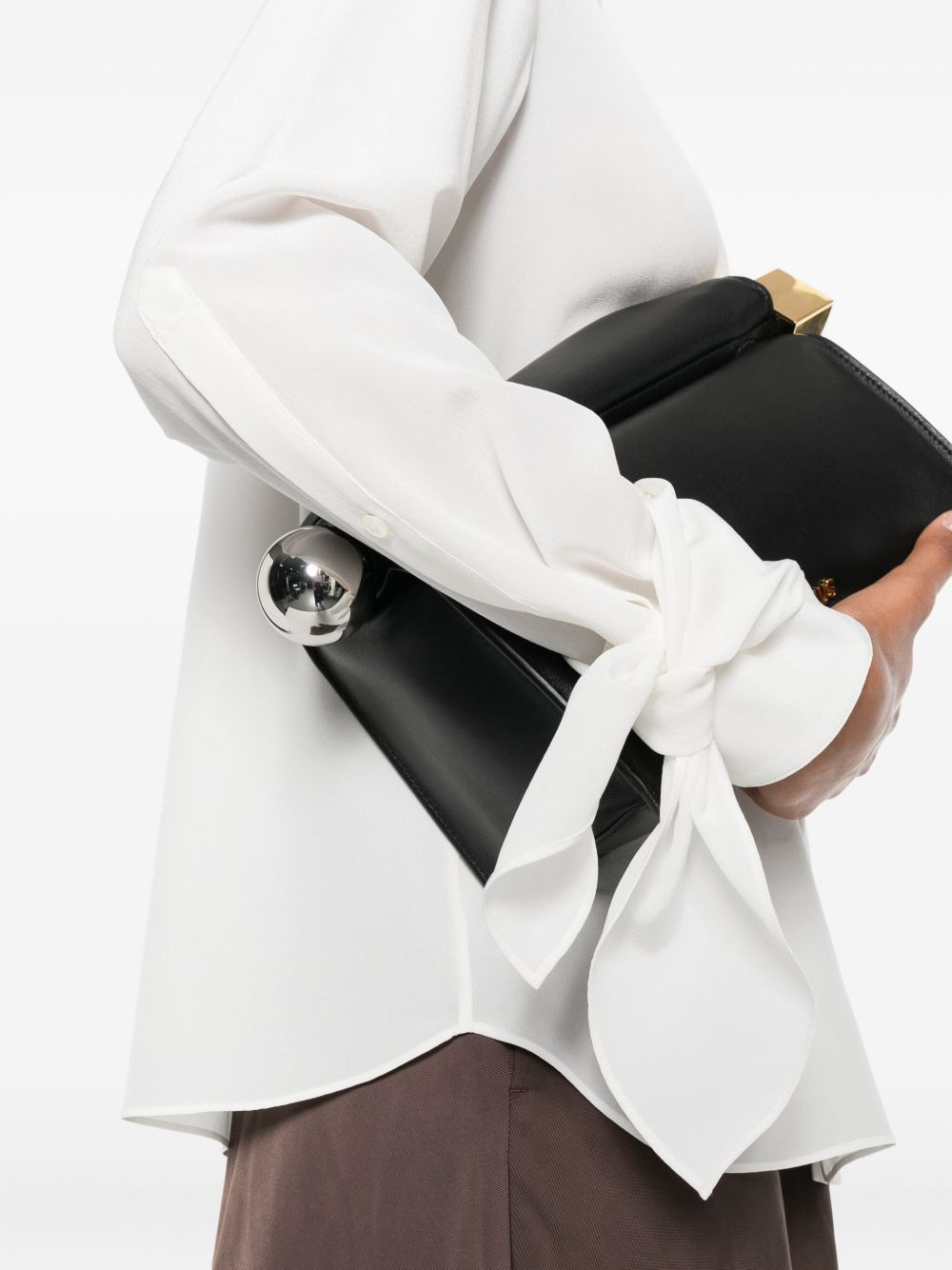 tie-cuff crepe top - 5