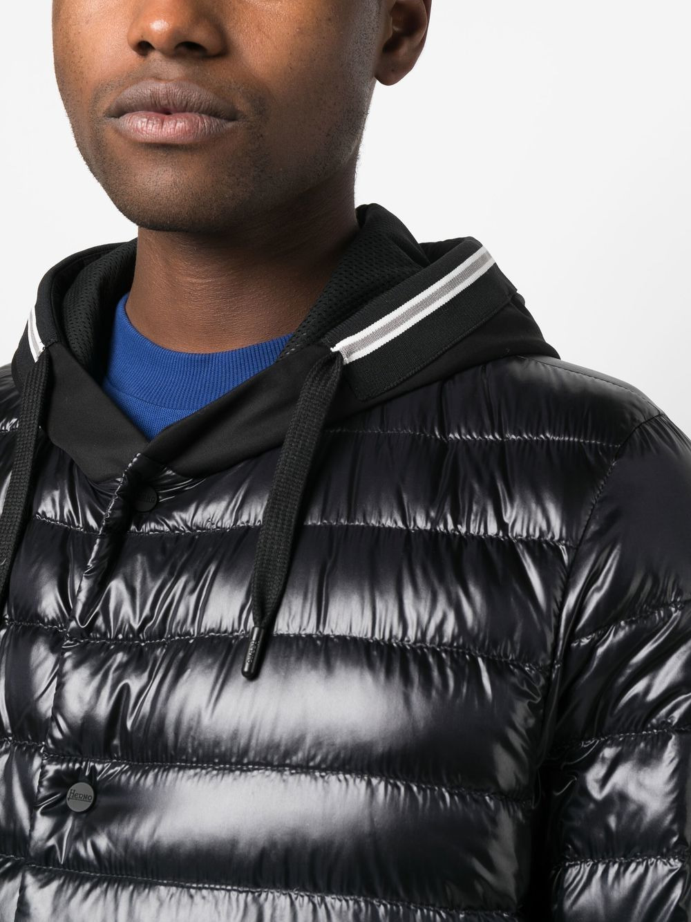 drawstring hooded down jacket - 5