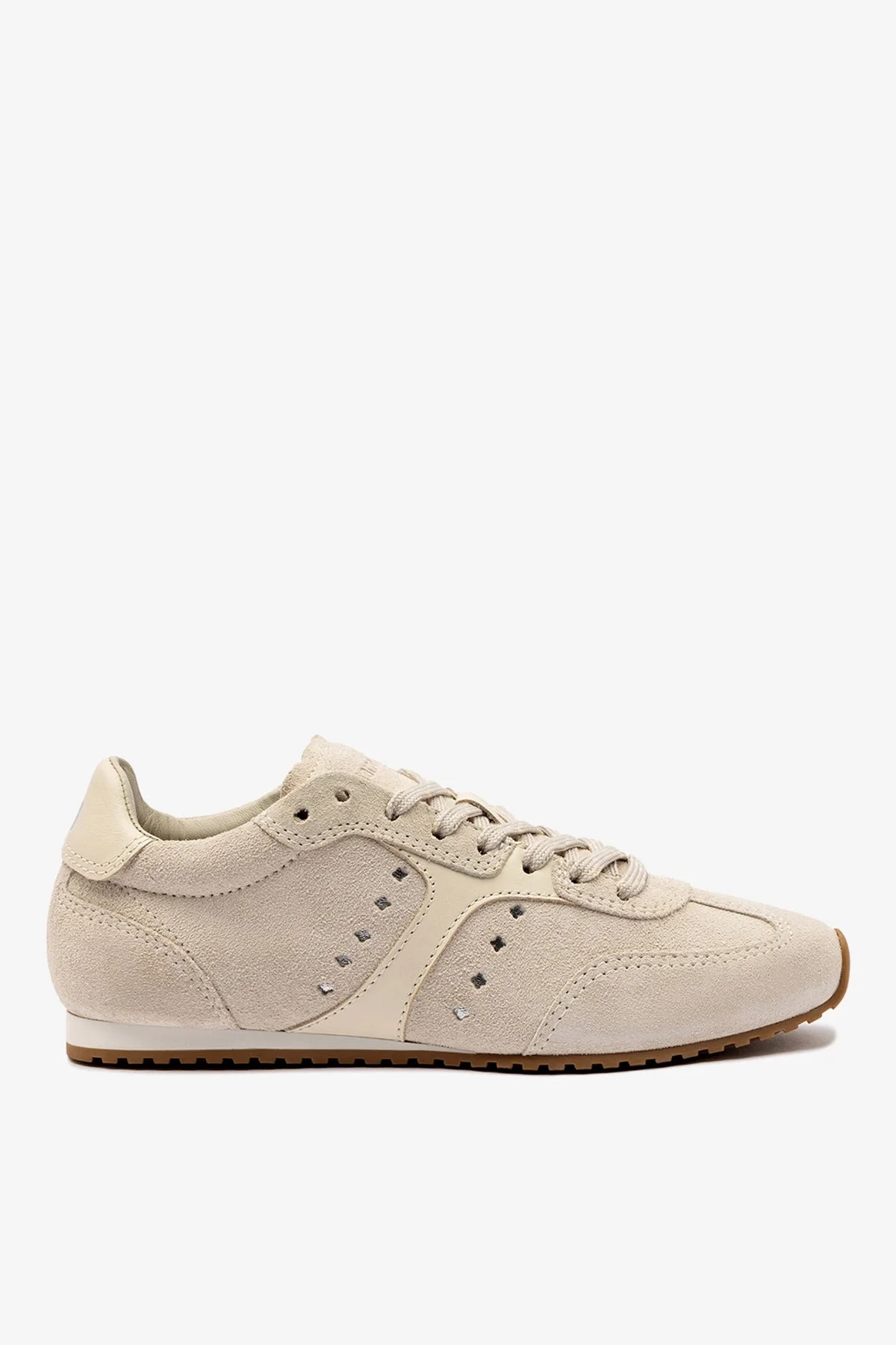 Stella Sneaker In Mushroom Grey Suede and Ivory Leather - 1