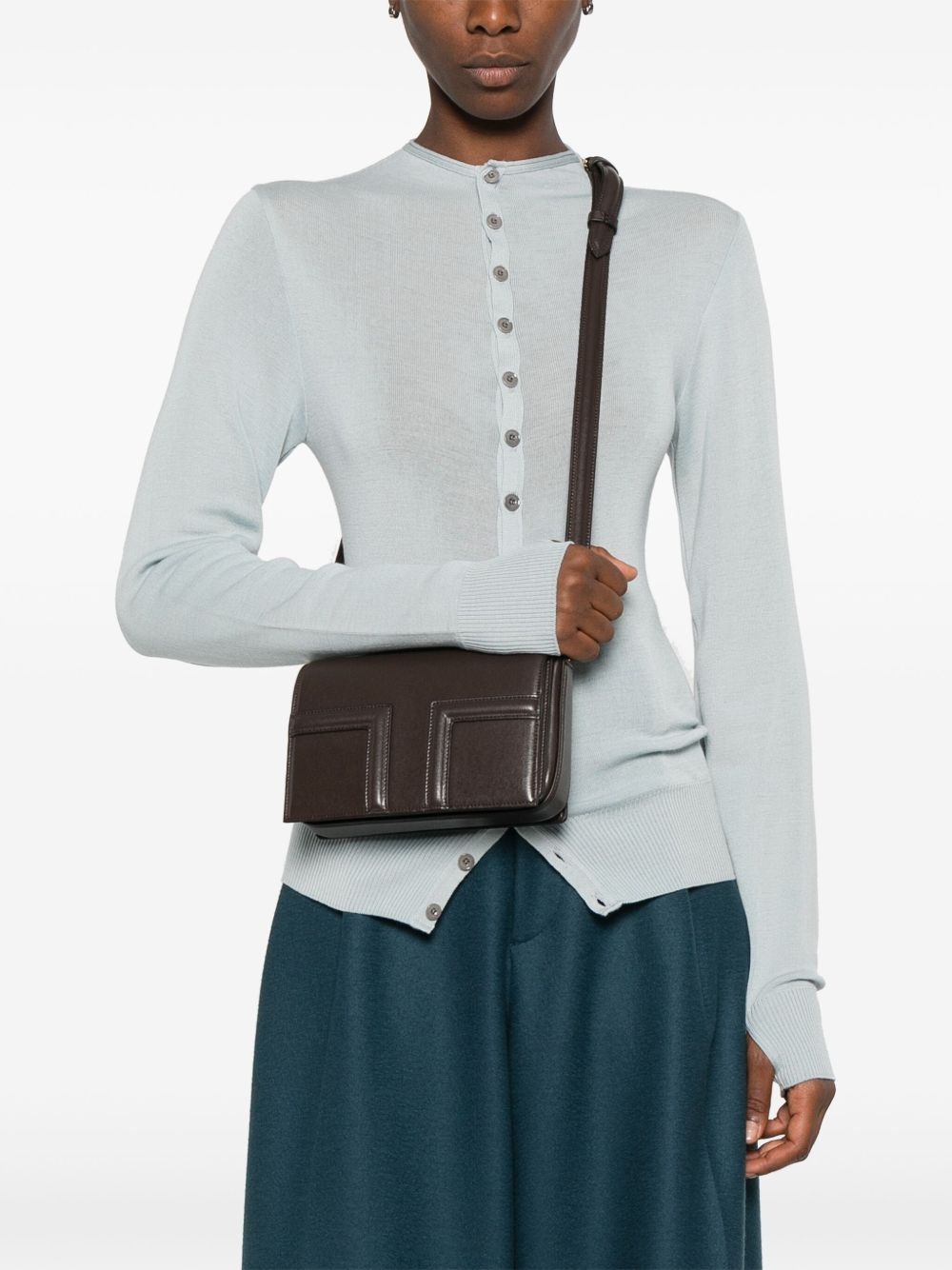 Mini T-Flap Bag - TOTEME - Leather - Brown - 2