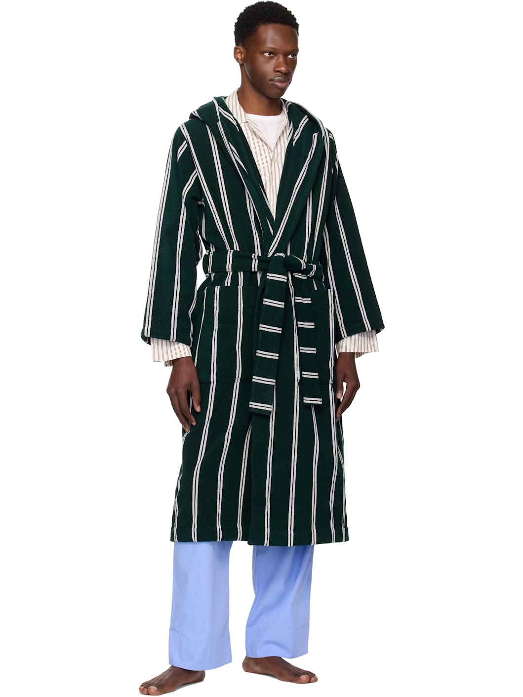 Green Terry Hooded Bathrobe - 4