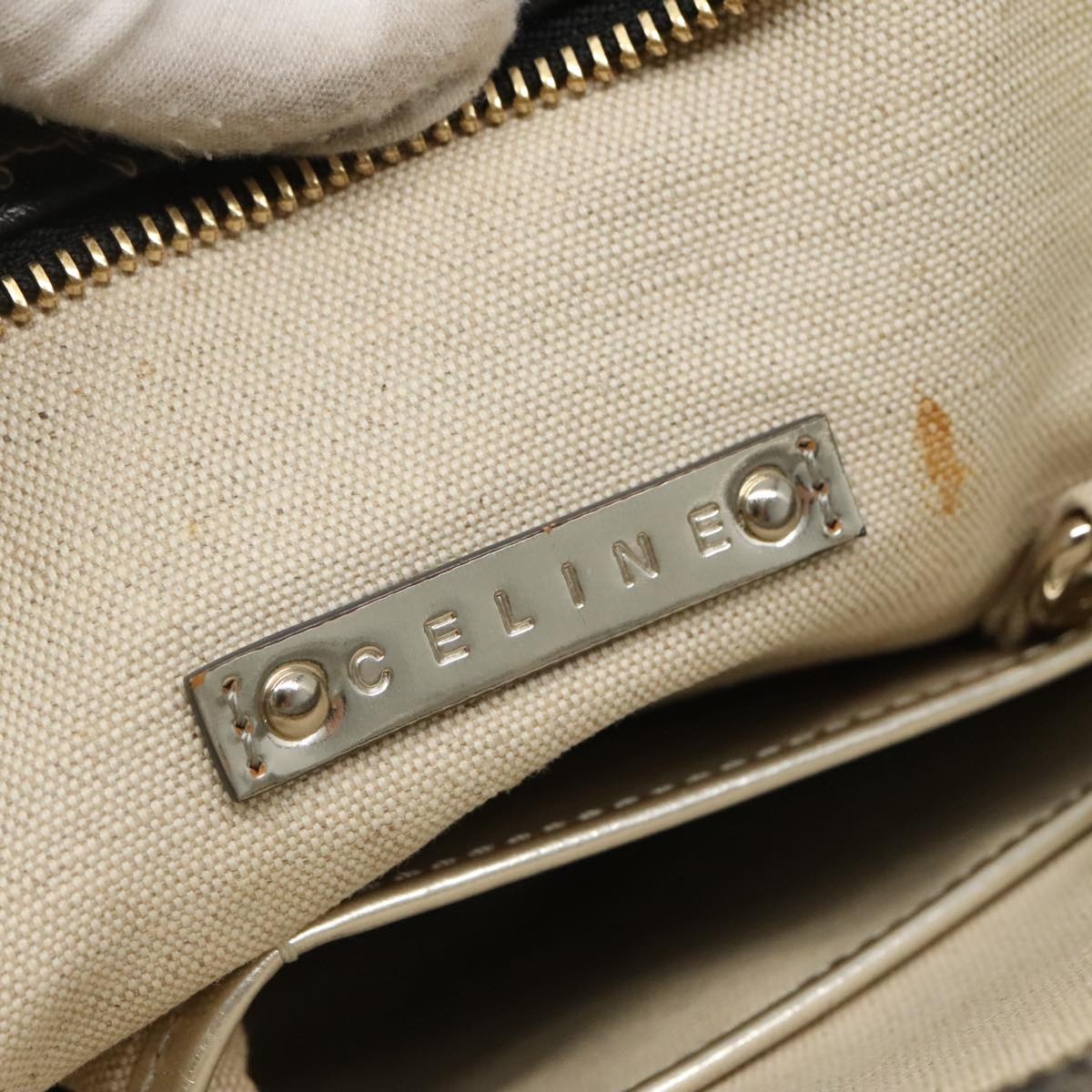 CELINE Horse Carriage Tote Bag Pvc Leather Black Silver - 15