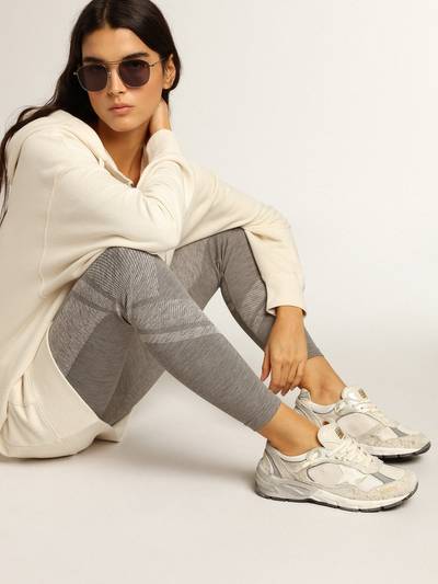 Golden Goose Dad-Star sneakers in white mesh and suede with white leather star and beige leather heel tab outlook