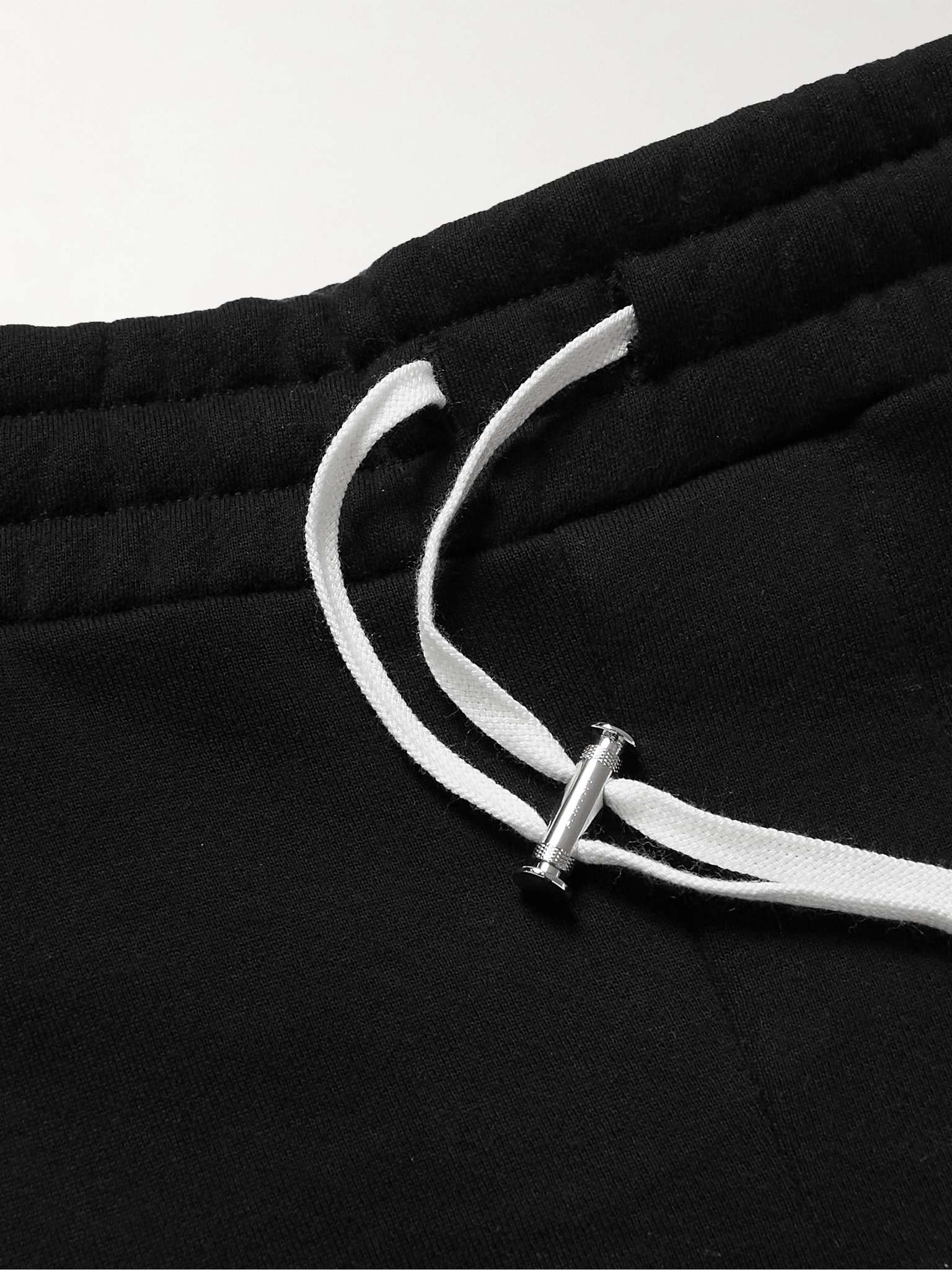 Straight-Leg Logo-Flocked Cotton-Jersey Drawstring Shorts - 3