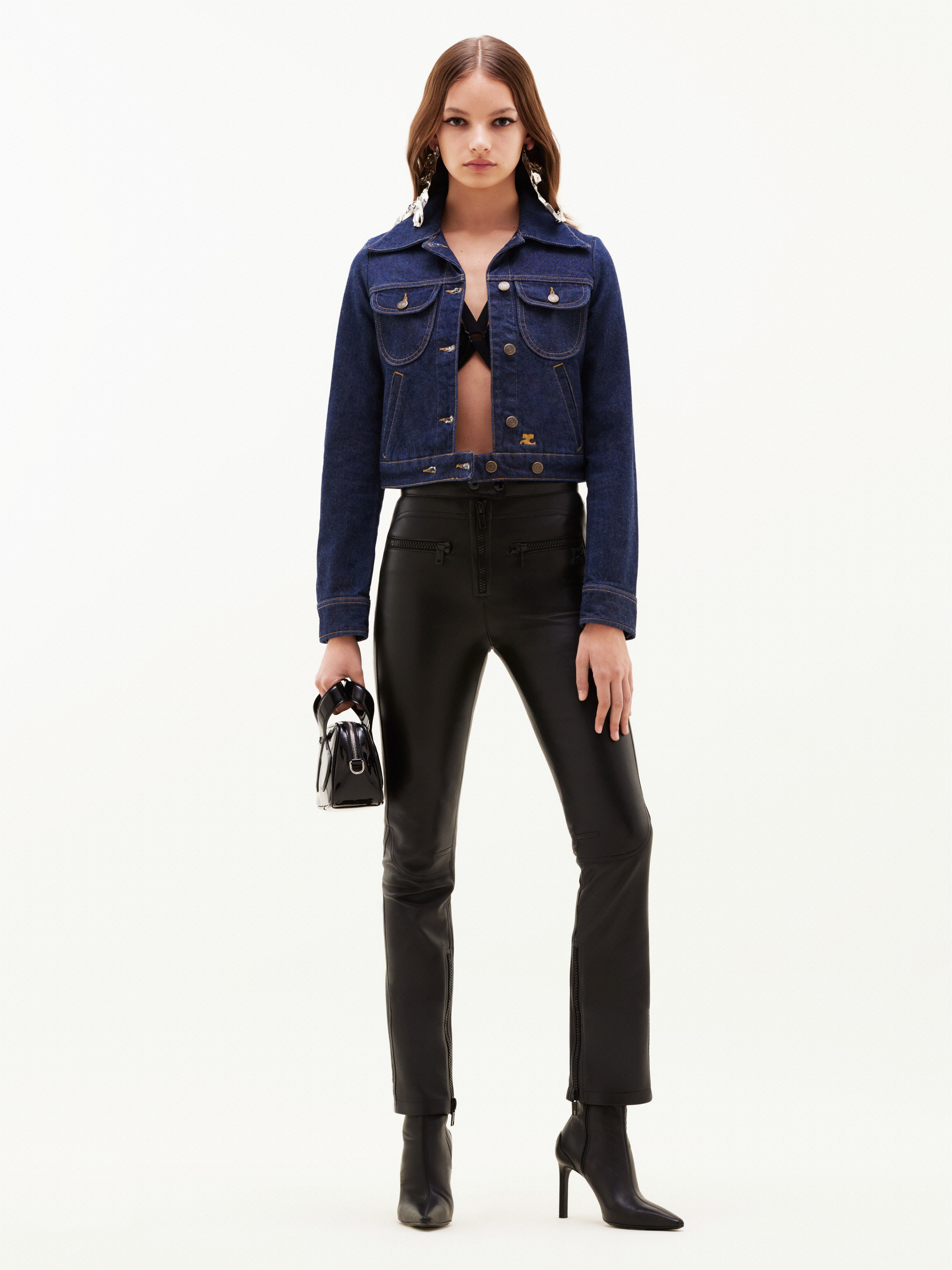 ROUND POCKETS DENIM RAW JACKET - 2