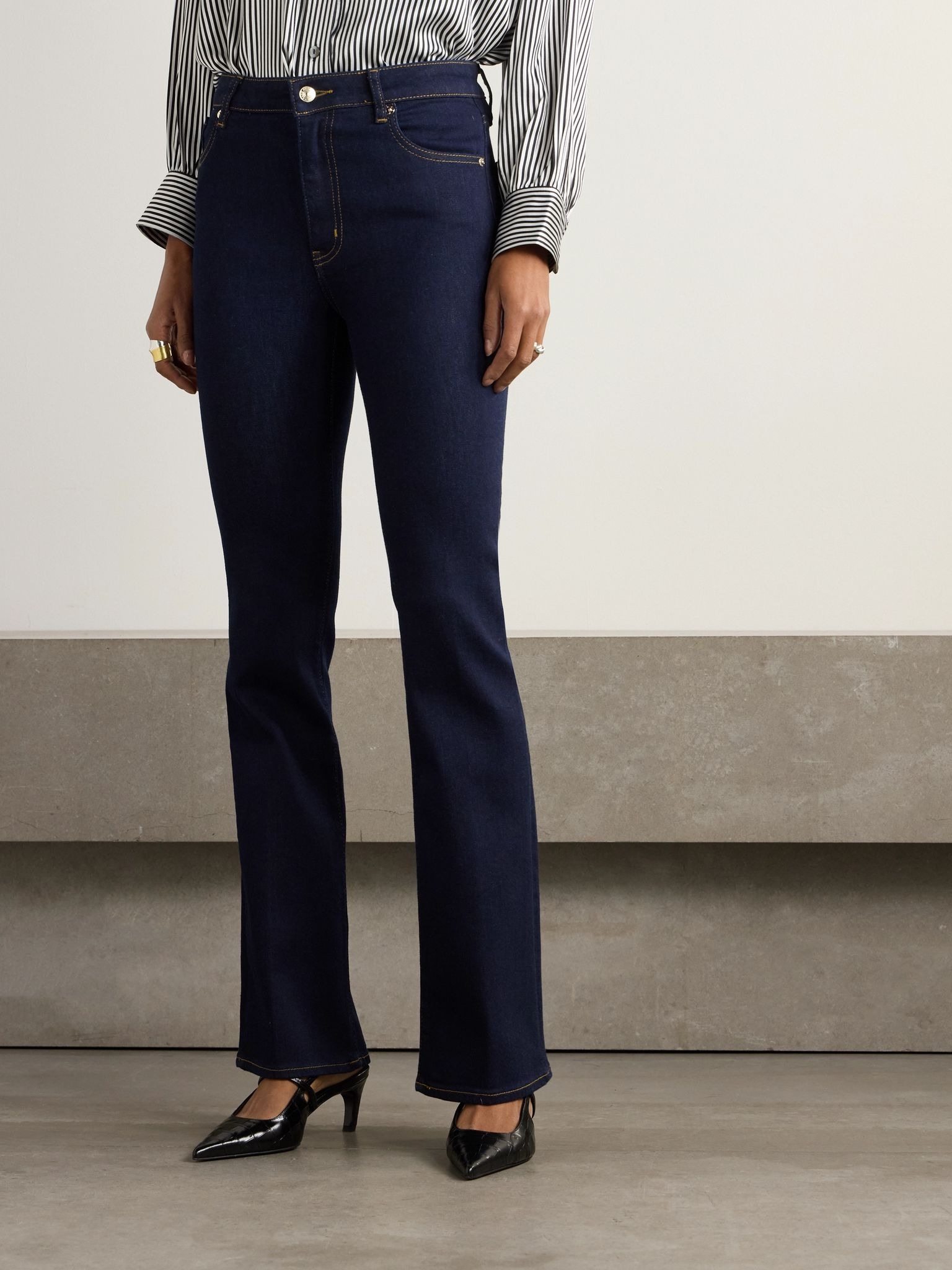 Reboot Super stretch high-rise bootcut jeans Dark denim - 3