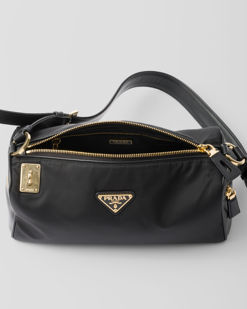 Medium Re-Nylon and leather shoulder bag 4
