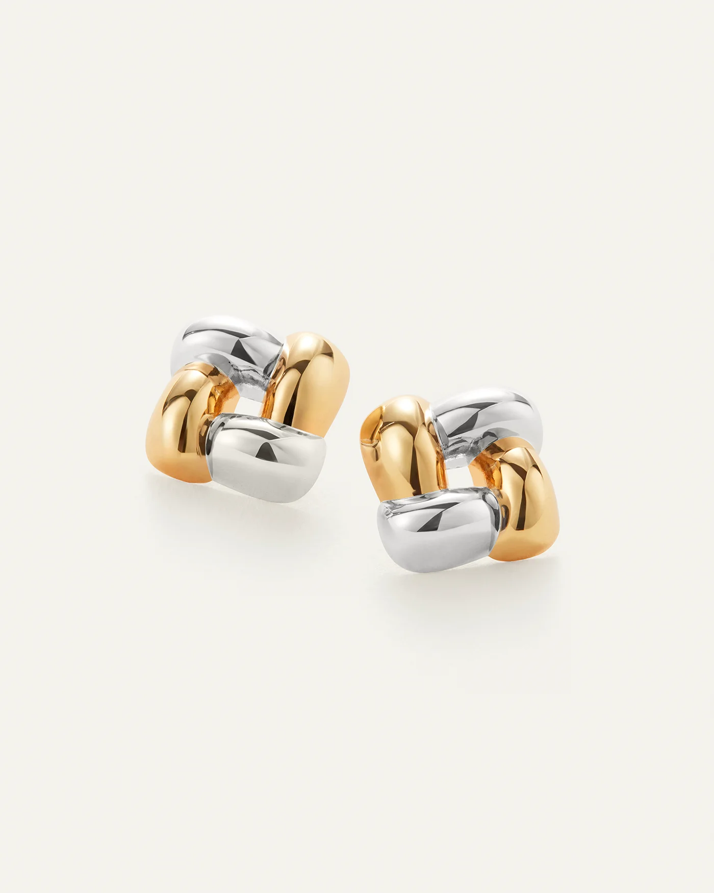 Medium Woven Square Earrings - 1
