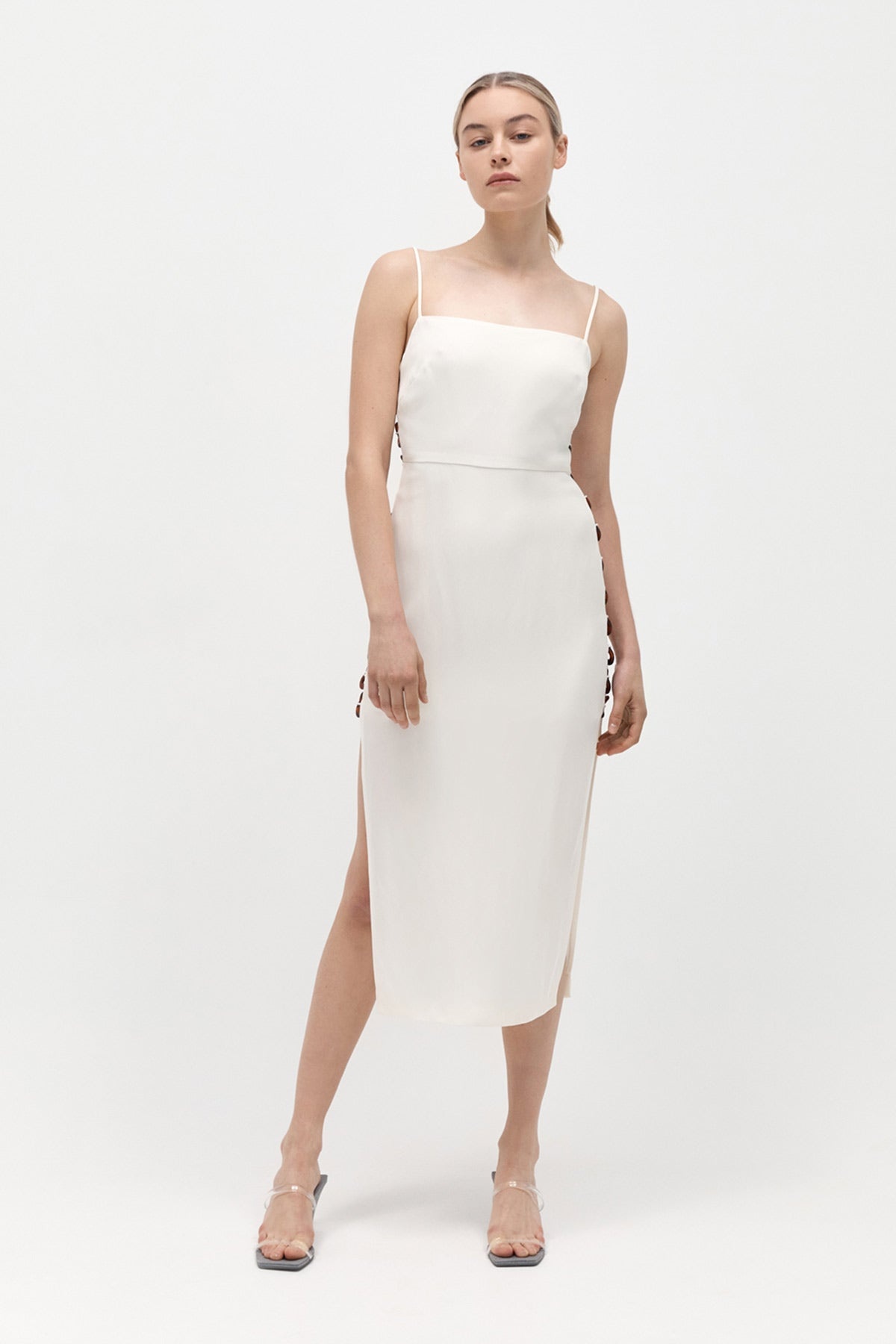 Link Detail Dress - Cool White - 4