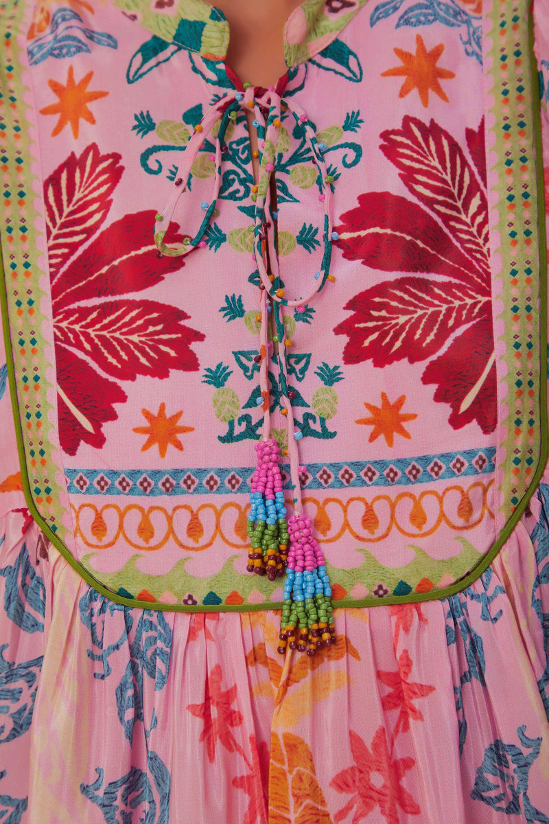 Pink Fruits Queen Scarf Midi Dress 6