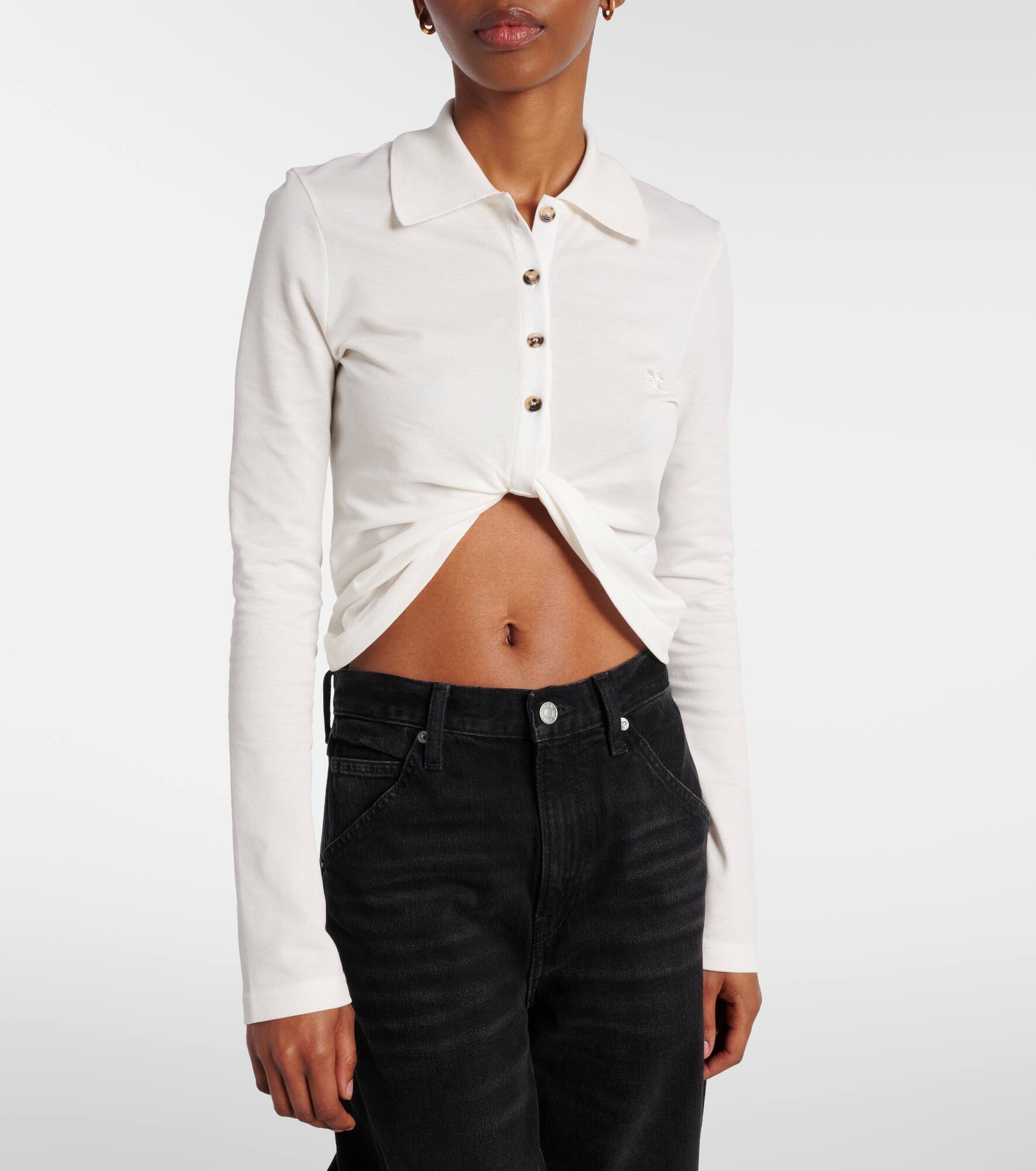 Cropped cotton shirt - 5