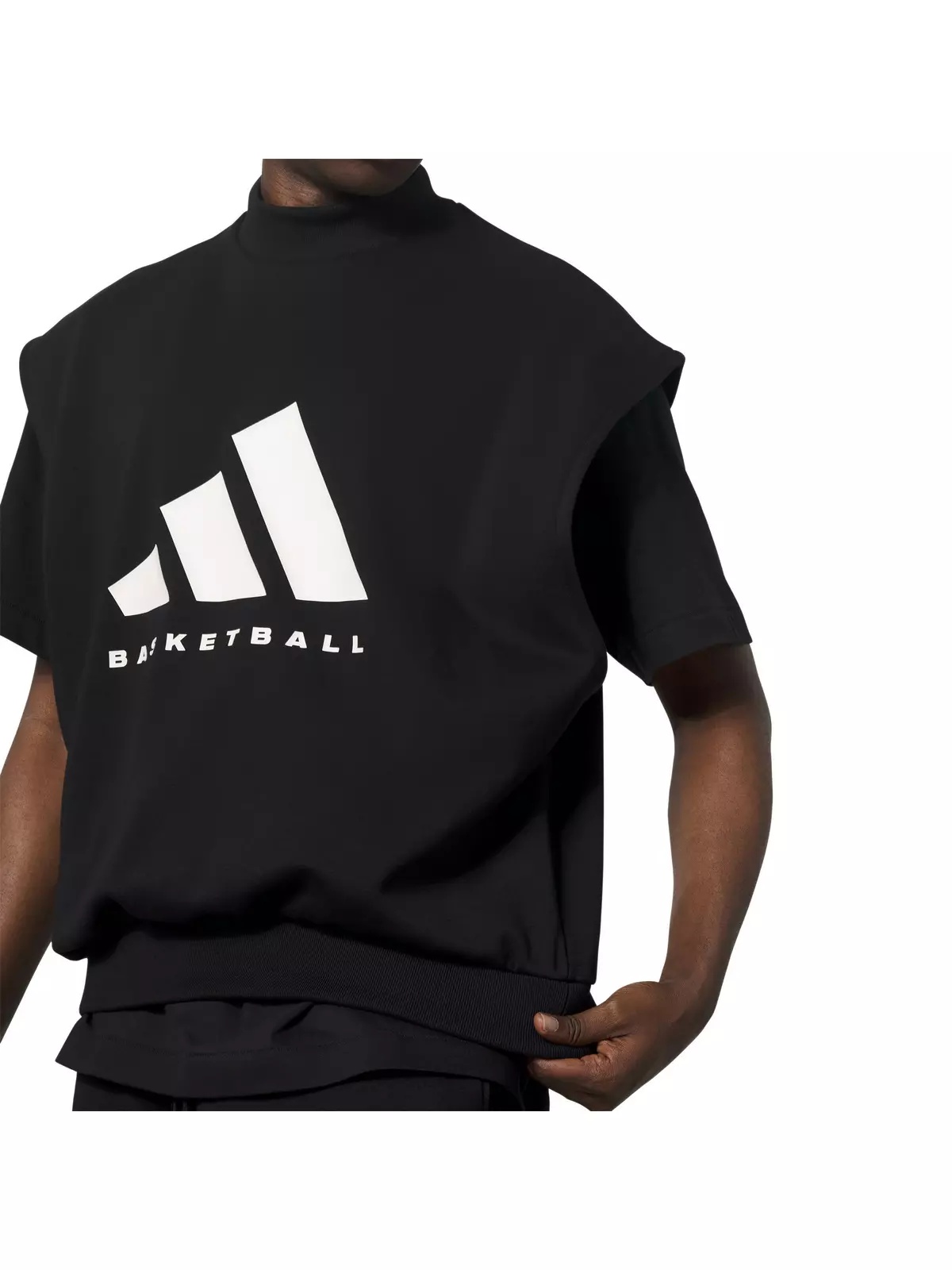 Unisex Basketball Sleeveless Sweatshirt - Black/Talc - 2