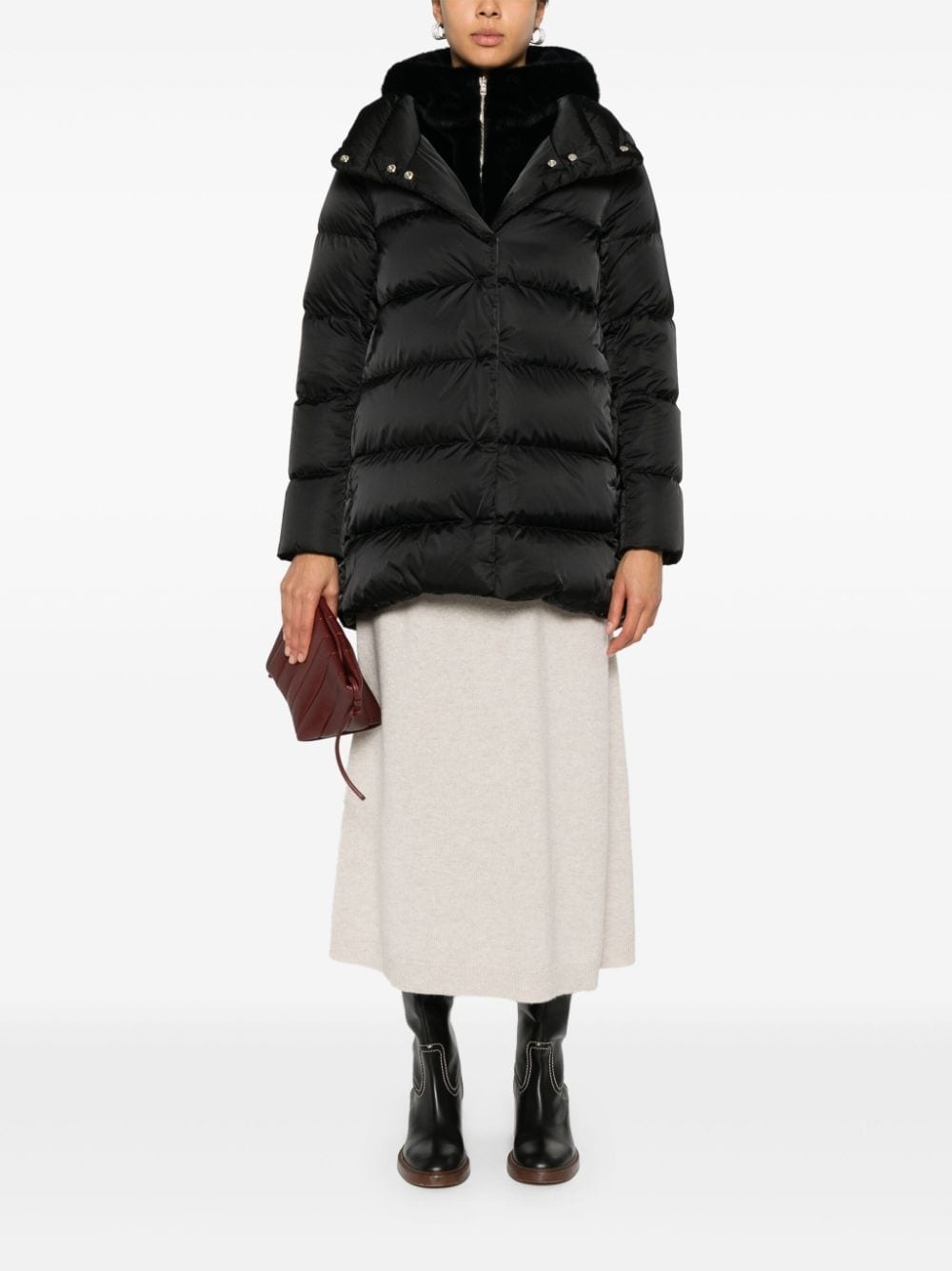 detachable-hood padded jacket - 2