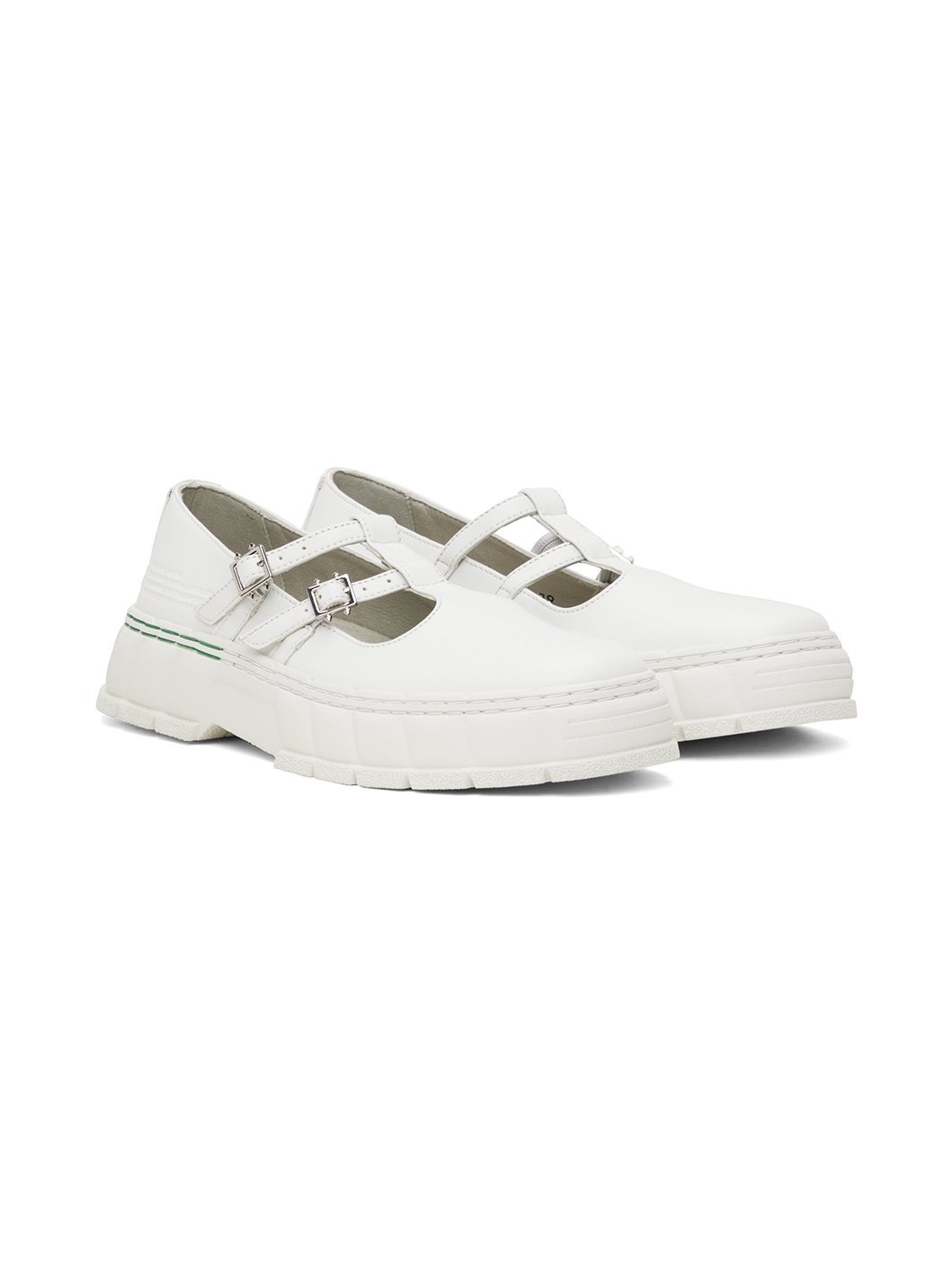 White 2001 Apple Mary Jane Loafers - 4