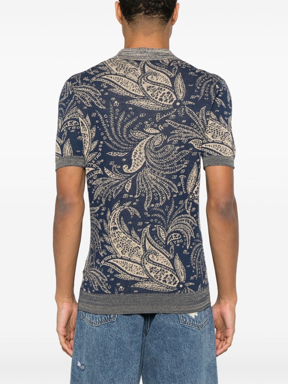 paisley-jacquard polo shirt - 3