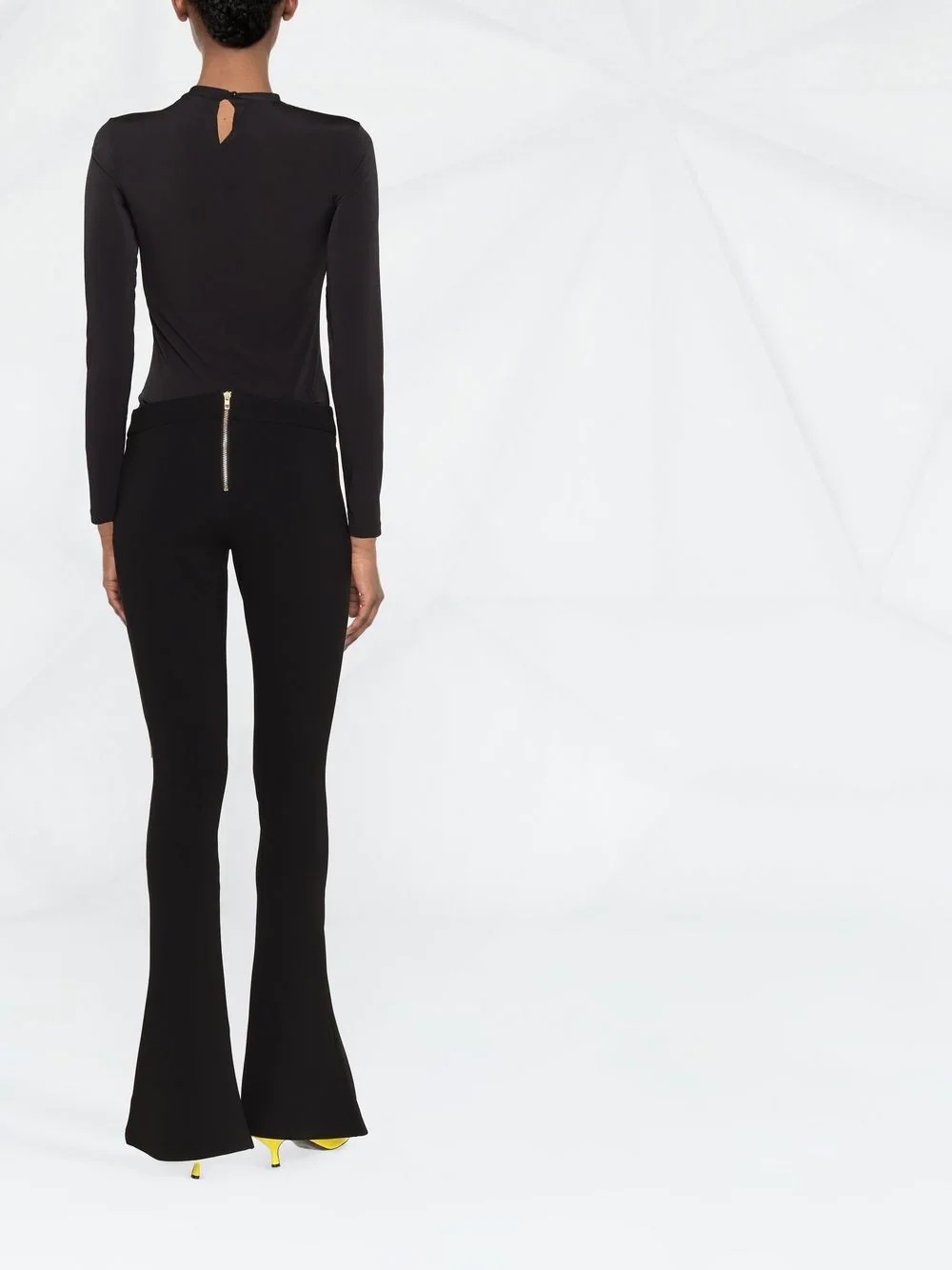 low-waist flared trousers - 4