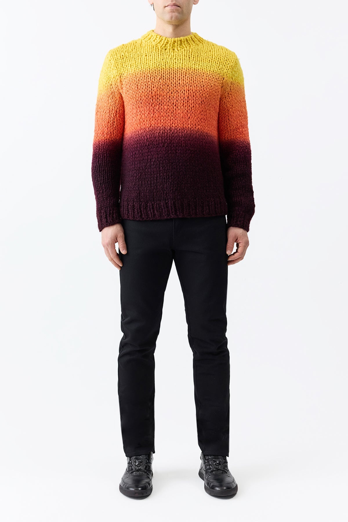 Aion Knit Sweater in Deep Dye Sunrise Welfat Cashmere - 4