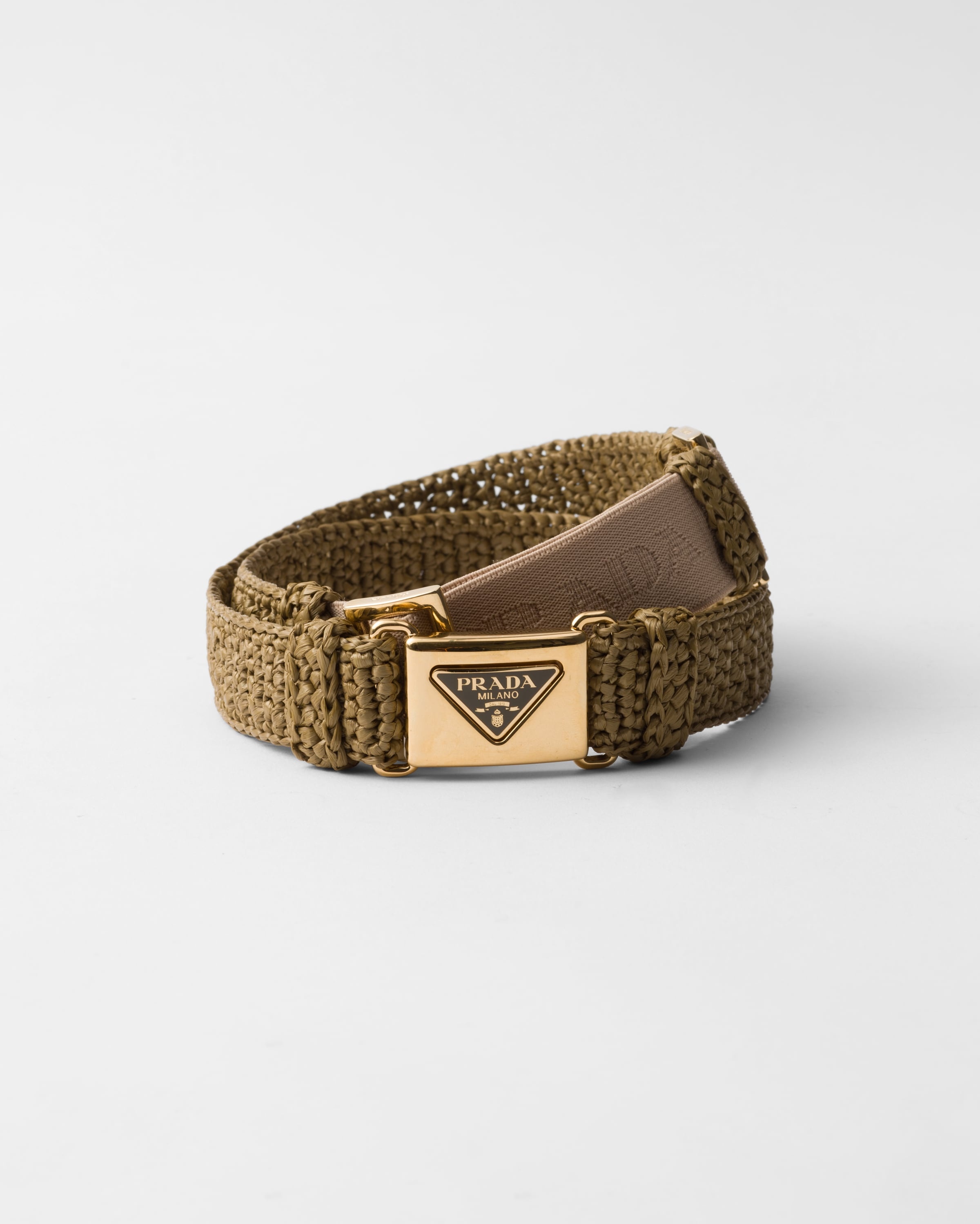 ベルト PRADA FW24 Khaki raffia belt (1CM2652C2T F0393) ベルト PRADA FW24 Khaki raffia belt (1CM2652C2T F0393