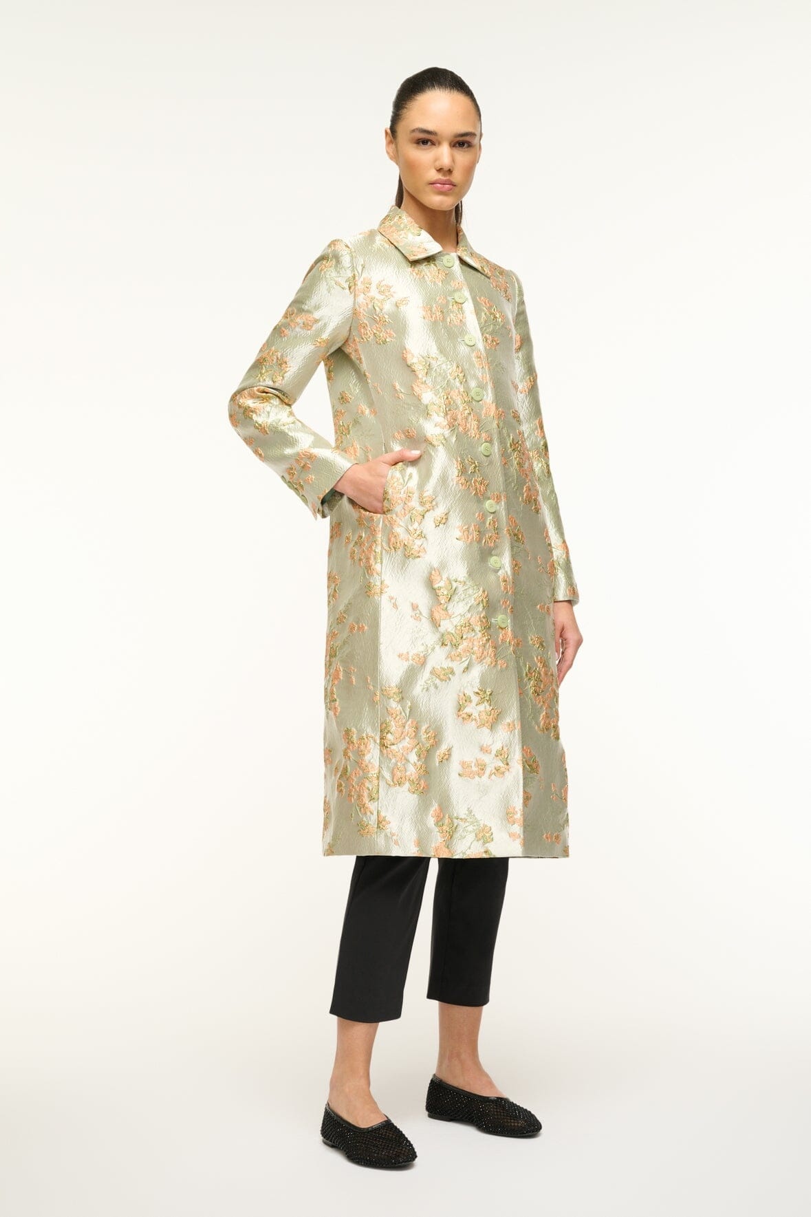 STAUD ANTOINETTE COAT METALLIC BLOOM - 4