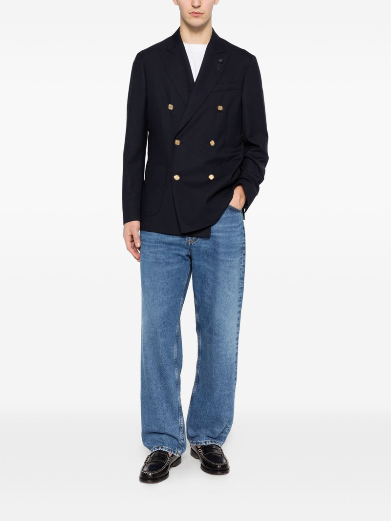 LARDINI double-breasted gold-tone blazer outlook