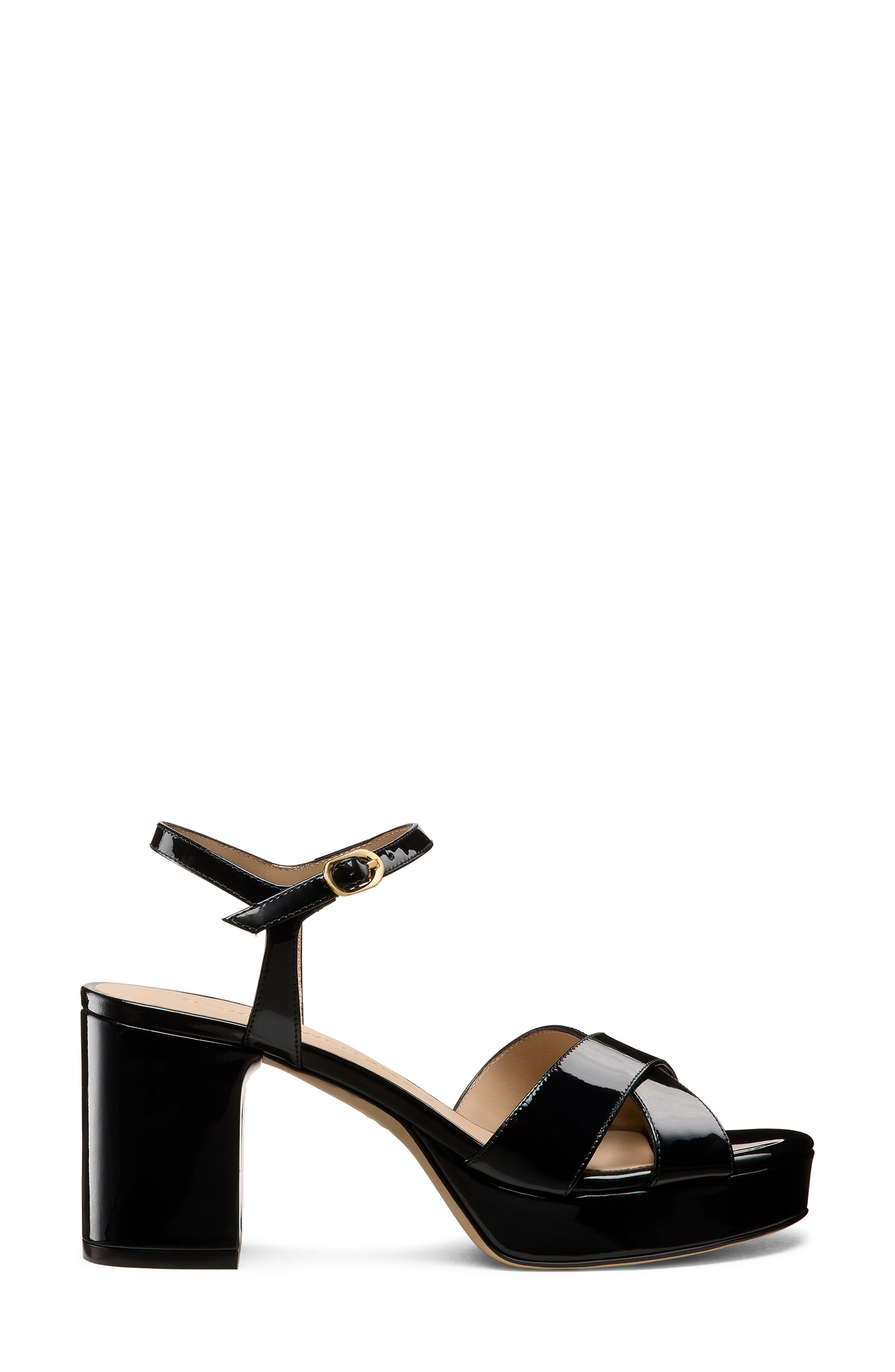 Stuart Weitzman Dayna Platform 80 Sandal in Black Patent at Nordstrom - 3