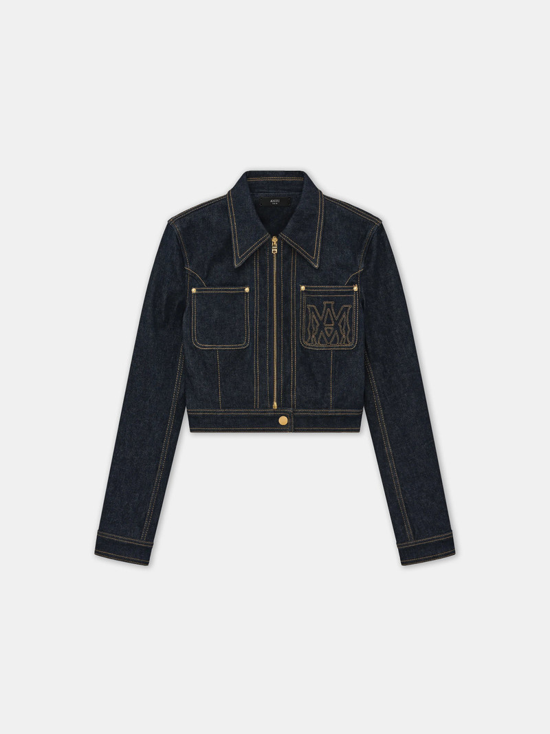 WOMEN'S ZIP UP CROPPED DENIM JACKET - 1