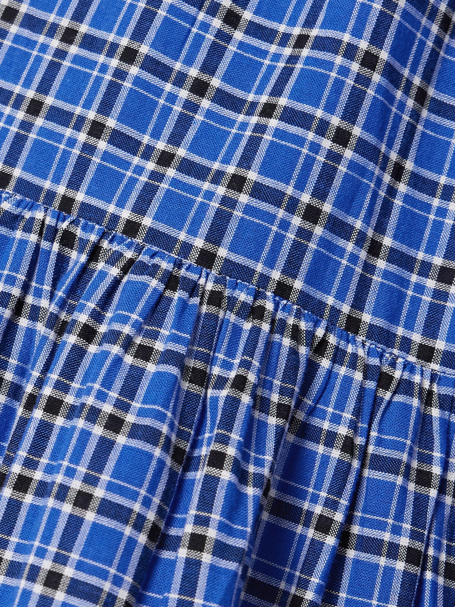 Sebastiane tiered checked voile midi skirt Blue - 4