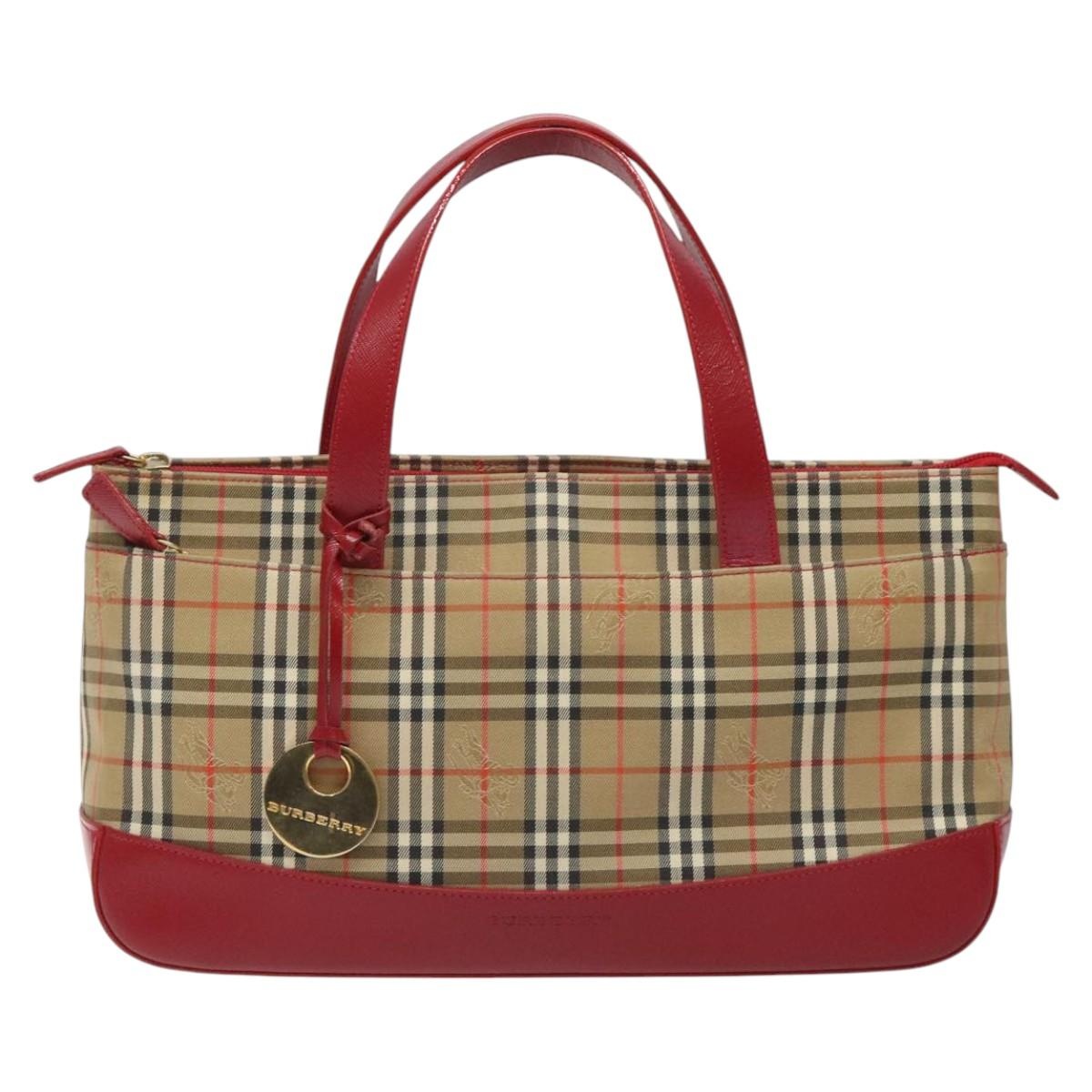 Burberry Nova Check Hand Bag Canvas Beige - 2