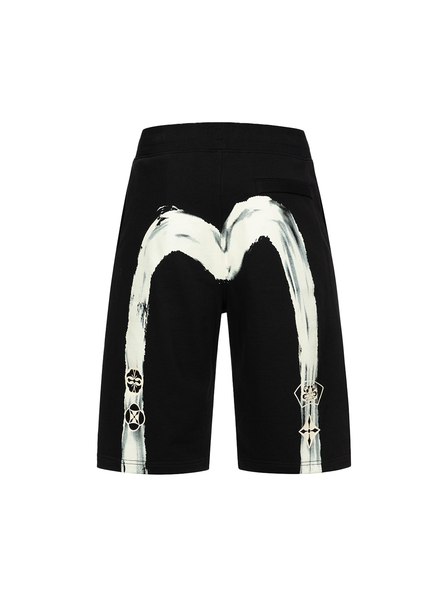 CALLIGRAPHY BRUSH DAICOCK PRINT REGULAR FIT SWEAT SHORTS - 14
