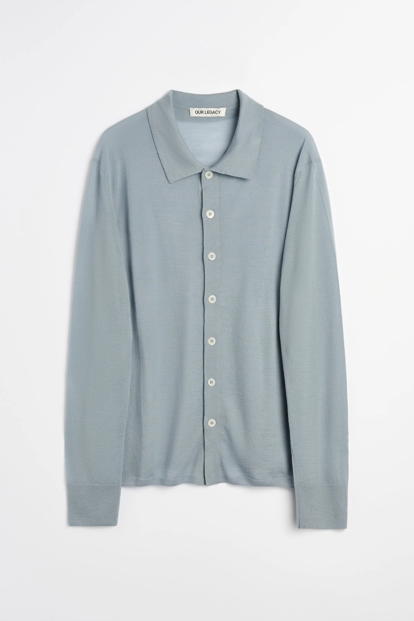 Fall Cardigan Cold Blue Superfine Merino - 1