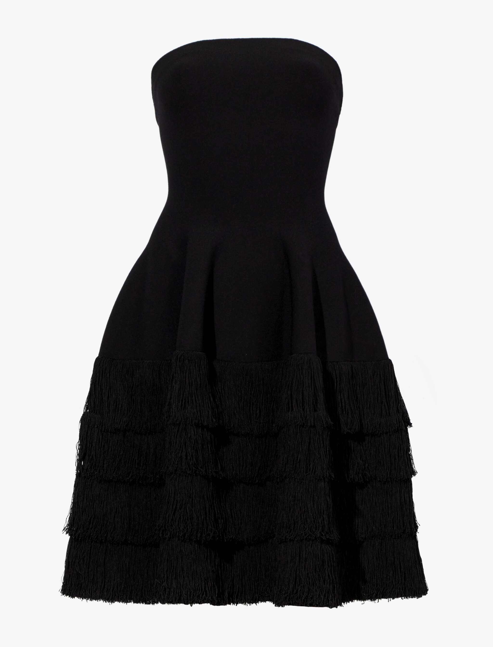 Textured Fringe Knit Sculpted Dress - 1