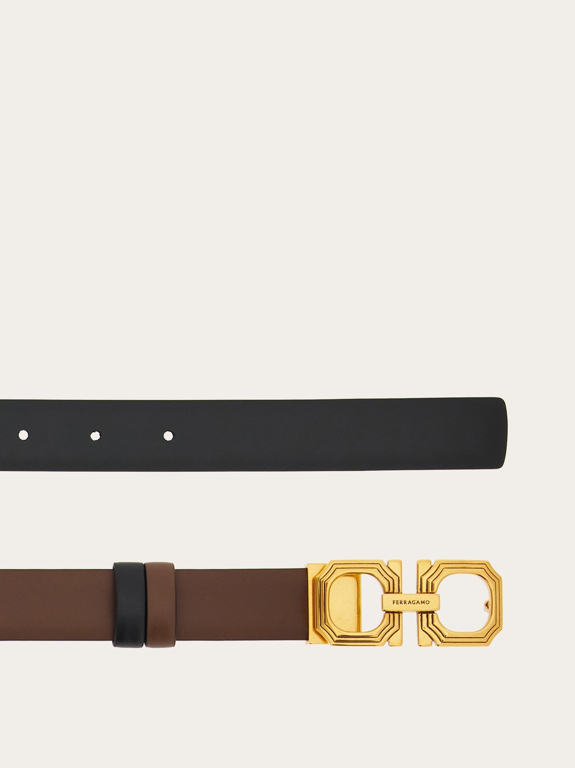 Reversible and adjustable squared Gancini belt - 2