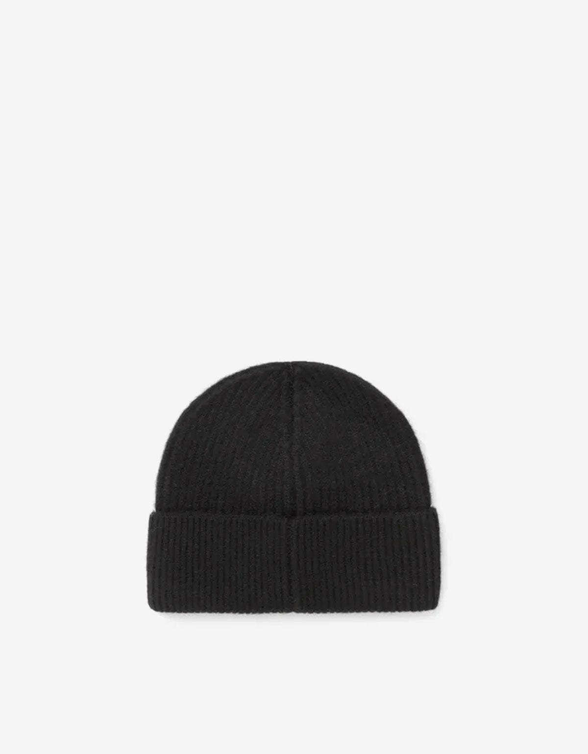 Casablanca Black Half Cardigan Wool Beanie Hat - 2
