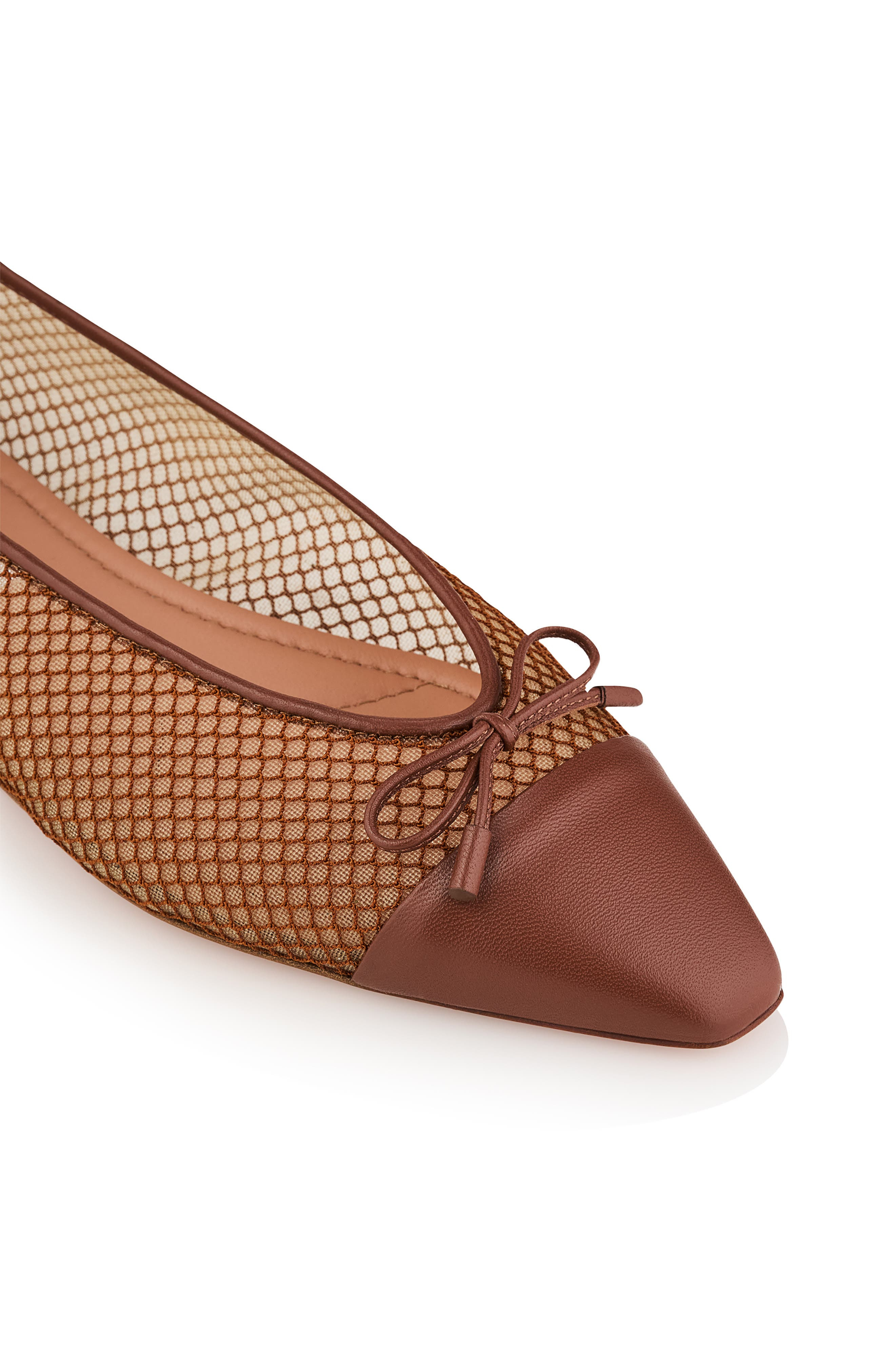 Aquazzura Gioia Cap Toe Ballet Flat in Tobacco/Rich Cognac at Nordstrom - 6