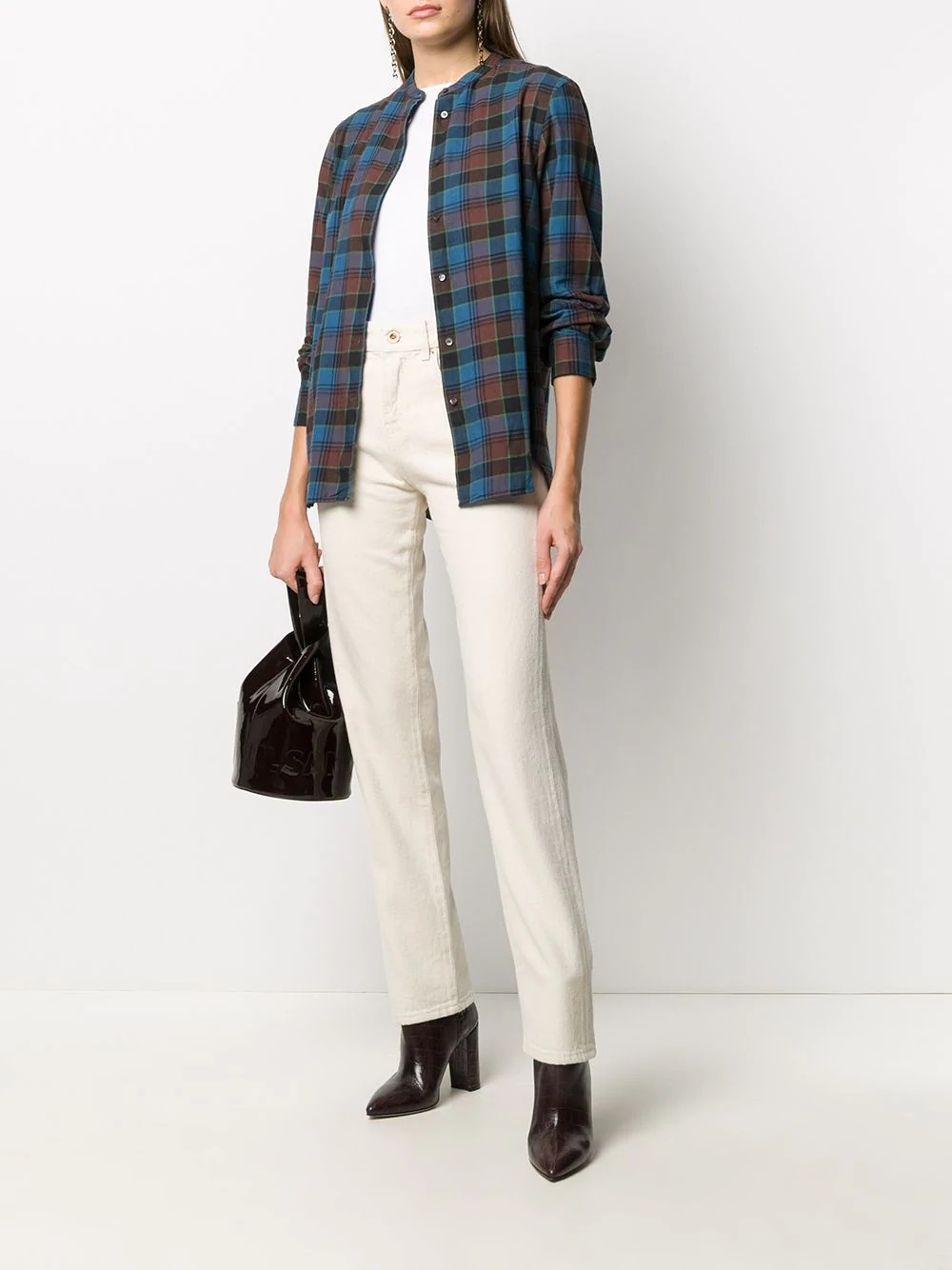 tartan check buttoned shirt - 2